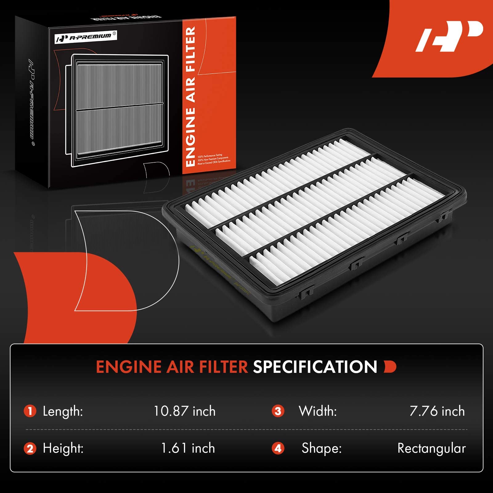 A-Premium Engine Air Filter Compatible with Hyundai & & Kia Models - Tucson 2016-2021, Sportage 2017-2022 - 1.6L 2.0L 2.4L - Rig