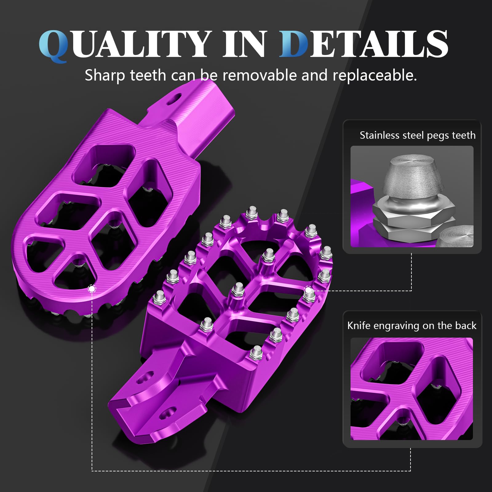 IUVWISN Purple CNC Motorcycle Footpegs for Surron Sur Ron LBX E-Ride Pro SS/SR/S Talaria MX3/R MX4 Electric Dirt Bike