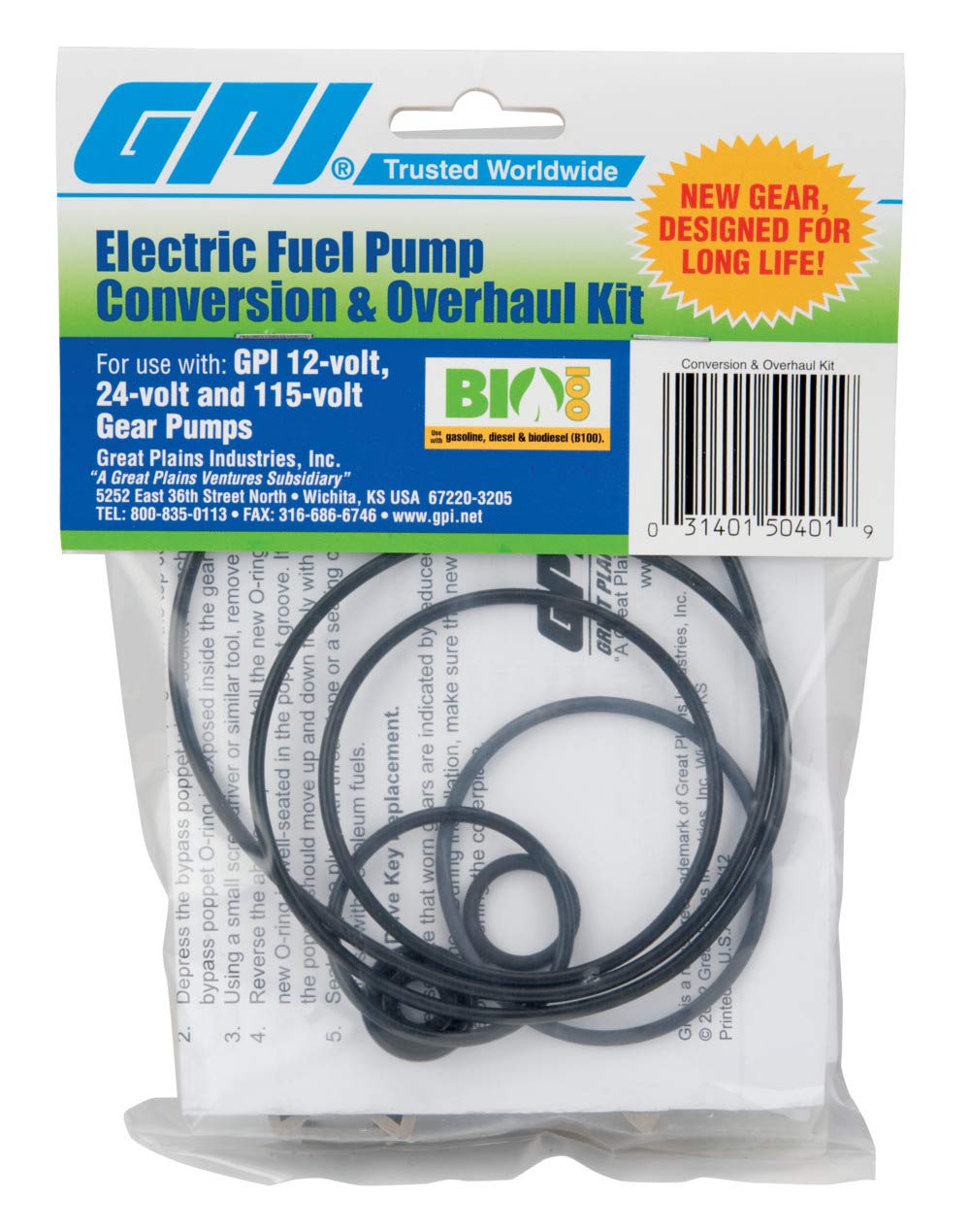 Gpi 110504-1 Conversion And Overhaul Kit For All M-Series Fuel Transfer Pumps