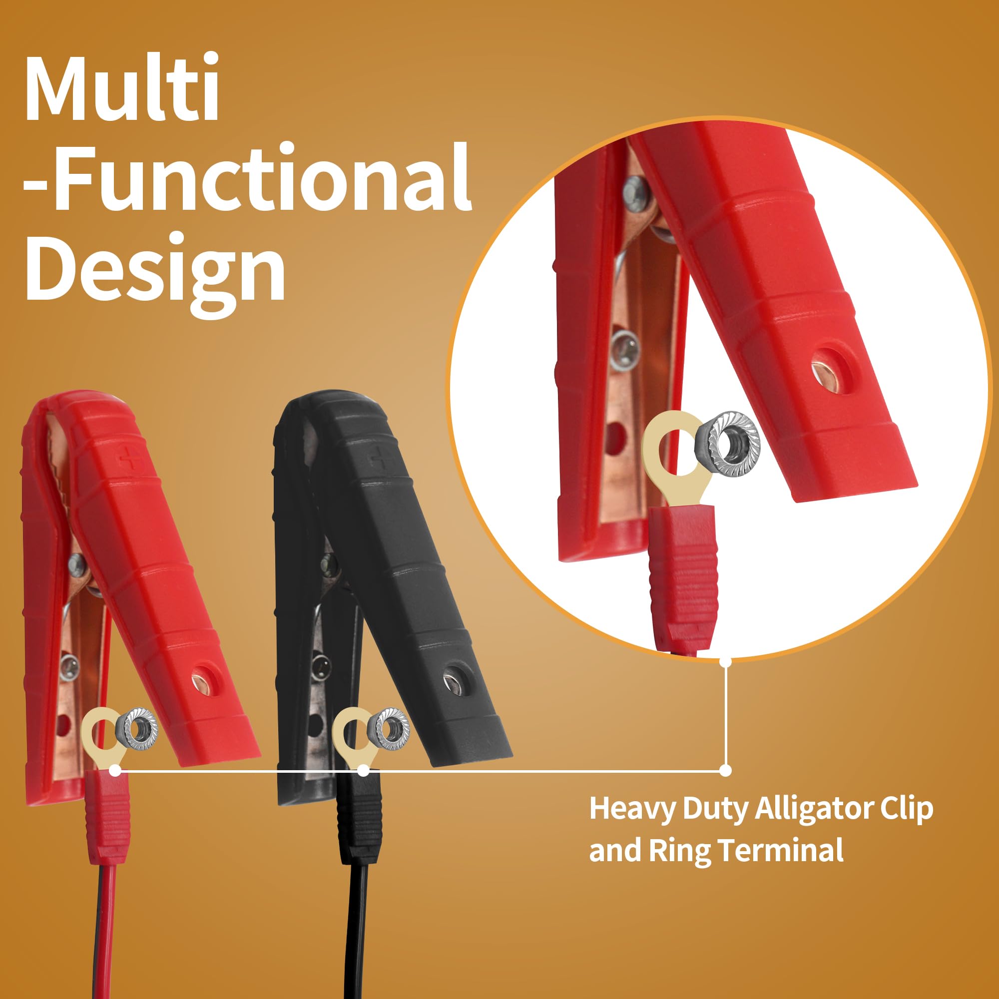 Sae Battery Alligator Clips Wire Harness 20Inch 16Awg, 12V Alligator Clips With Wires For Battery Charger Connector, Sprayer Par