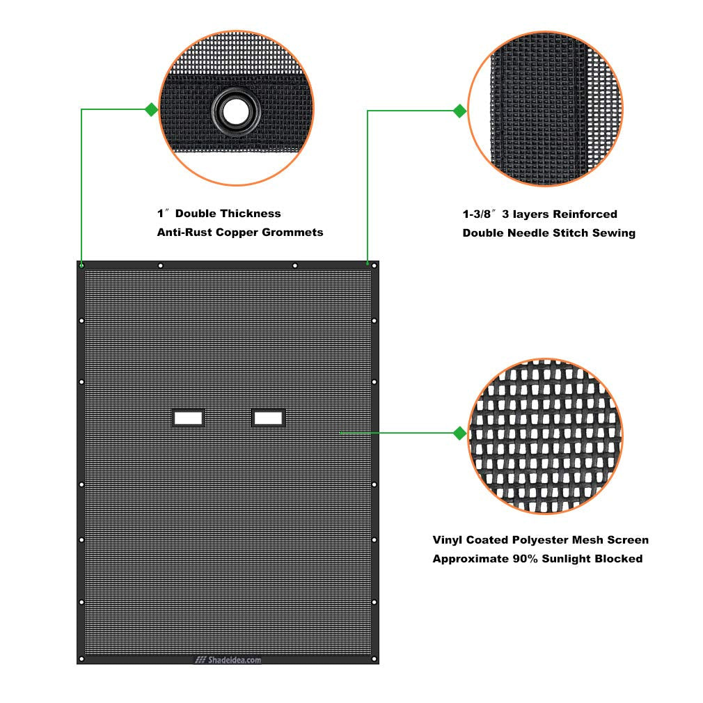 Shadeidea Sun Shade For Jeep Wrangler Jl Unlimited (2018-2023) 4 Door Front And Rear-Black Mesh Screen Sunshade Jlu Top Cover Uv