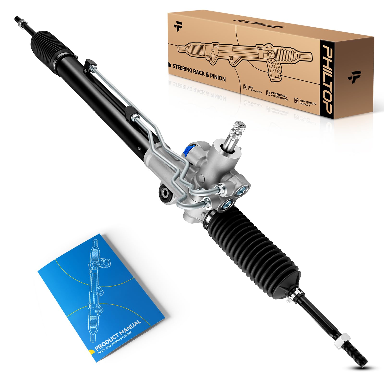 PHILTOP Power Steering Rack and Pinion Compatible with Honda Pilot 2003 2004 2005 2006 2007 2008 All Models, Hydraulic Rack and 