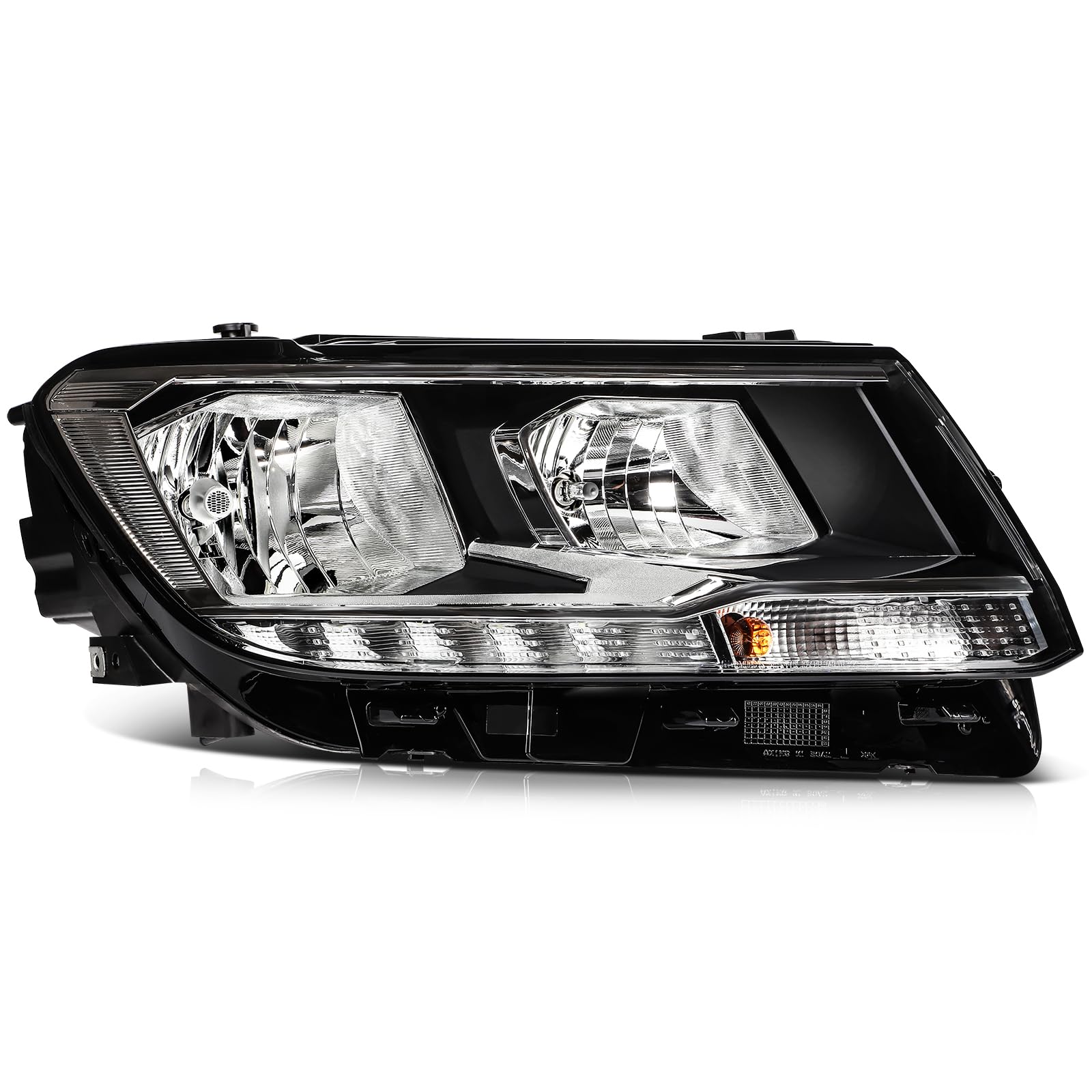 LSAILON Headlight Assembly Fit For Volkswagen For Tiguan 2018-2021 Black Housing Clear Lens Passenger Side 5NL941006