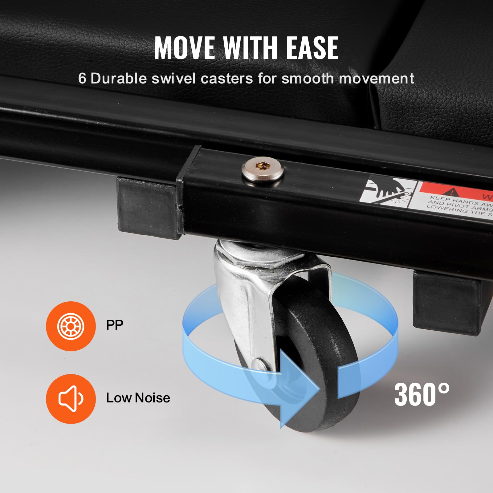 Vevor Foldable Z Garage Creeper, 40 In, 450 Lbs Load Capacity Rolling Folding Mechanic Creeper Stool, With 6 Universal Wheels Pa