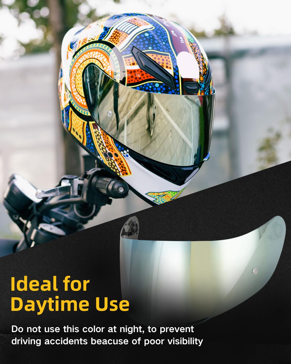 Soman K1 Helmet Visor Replacements, K1S Tinted Helmet Visor Compatible With K1 K1S K3Sv K5 K5S Uv Protection (Gold)