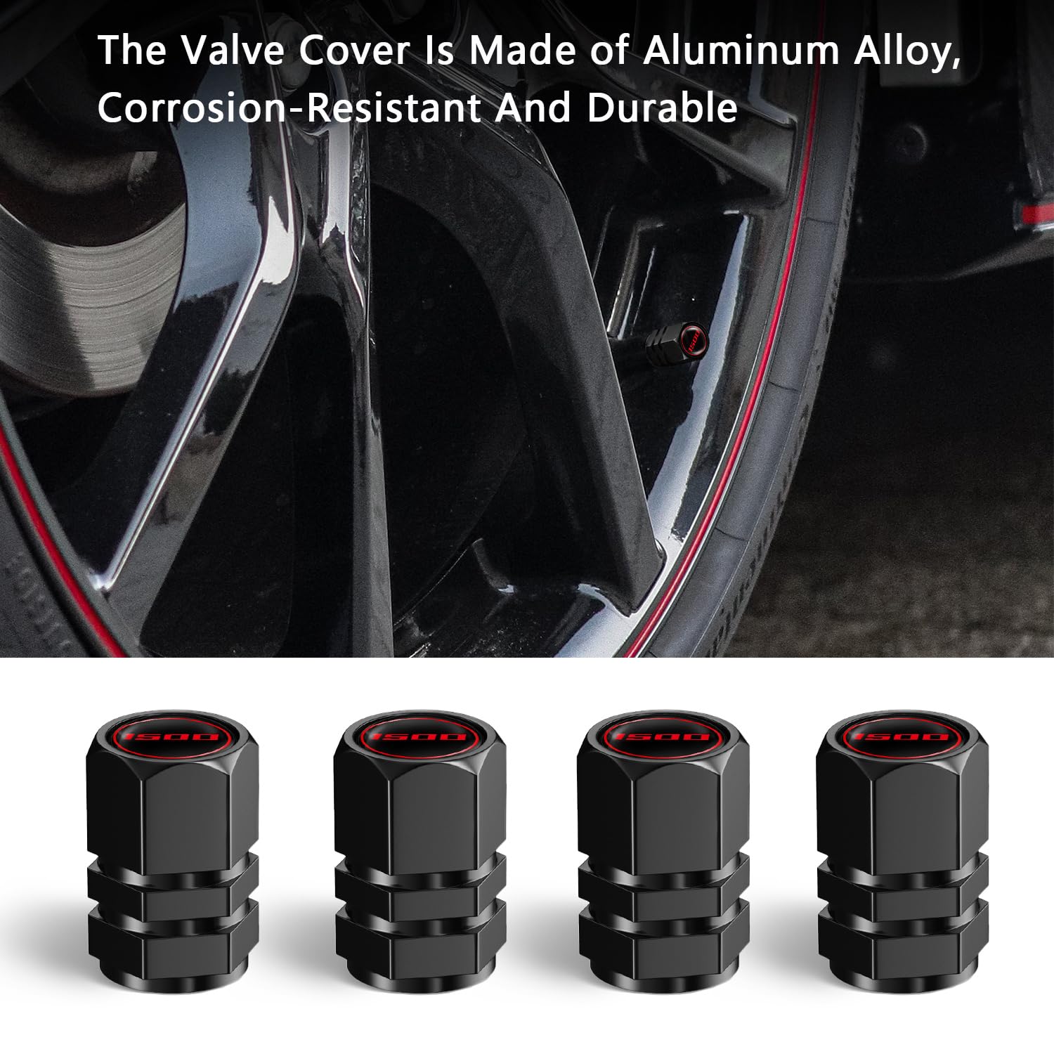 4Pcs Tire Valve Stem Caps To Dodge Challenger Durango Srt 1500 Auto Accessories, Aluminum Tire Valve Cap Set, Corrosion Resistan