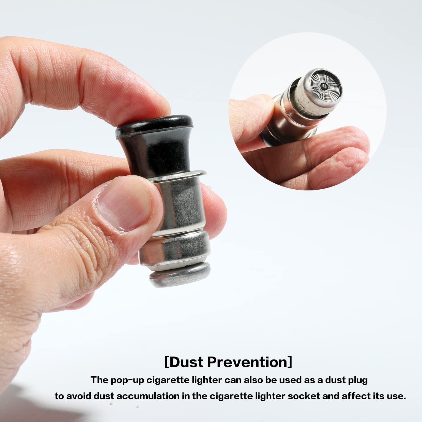 Aociska 12V Metal Plastic Construction Cigarette Lighter, Car Cigarette Lighter Replacement,Pop-Out Car Cigarette Lighter For Auto Car,Lighter Plug Auto Replacement Accessories