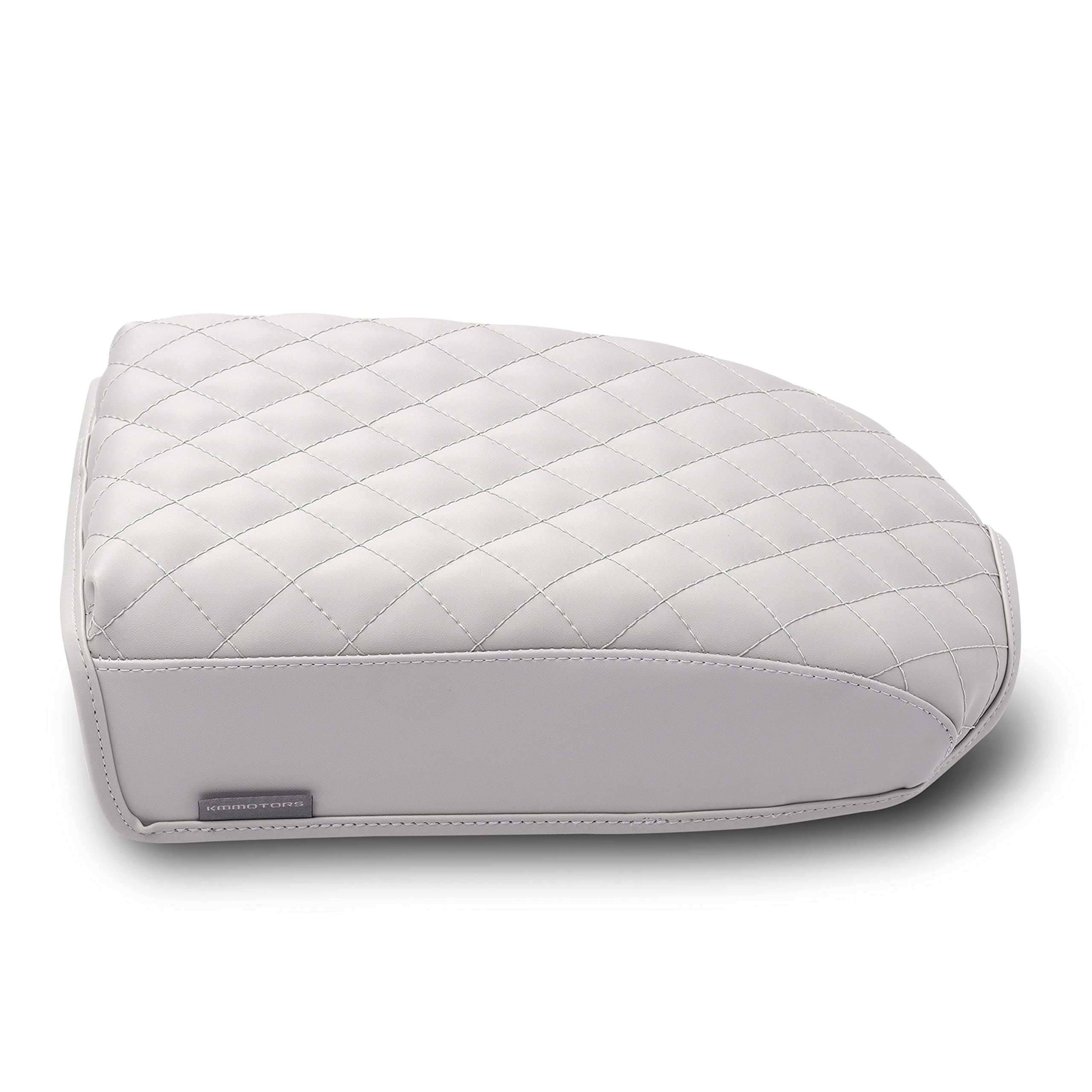 Kmmotors Telluride Console Cover Armrest Cushion, Vegan Leather, Console Lid Protector, Anti-Scratch(Light Gray)