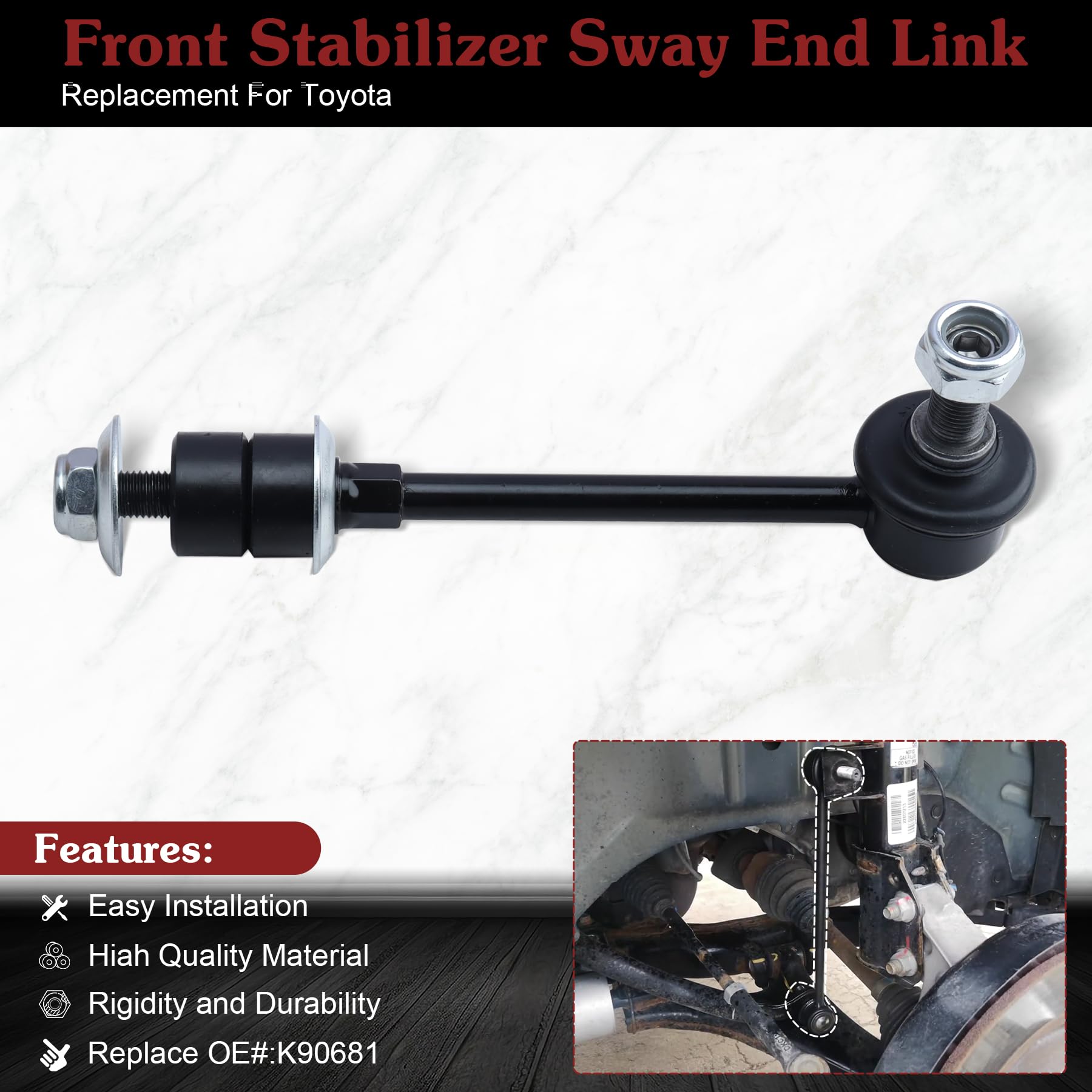 Stiueoav K90681 Sway Bar Link - Front Stabilizer End Link Compatible With 1996-2002 Toyota 4Runner?2005-2015 Toyota Tacoma?2000-