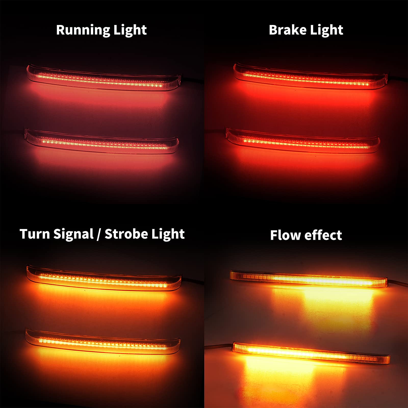 Hdbubalus Motorcycle Saddlebag Tail Brake Lights Led Turn Signal Running Lamp Compatible With Harley Touring Street Road Glide C