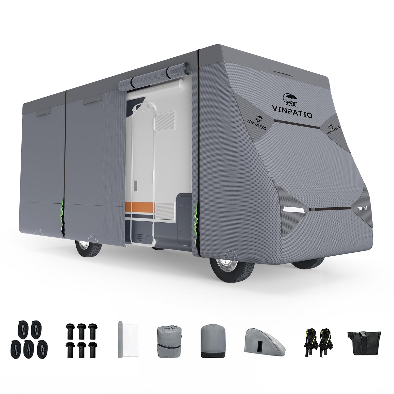 Vinpatio Class C Rv Cover Extra Thick 7 Layer Top, Fits 20'-23' Rv, Heavy Duty Windproof Class C Cover, Waterproof Anti-Uv Campe