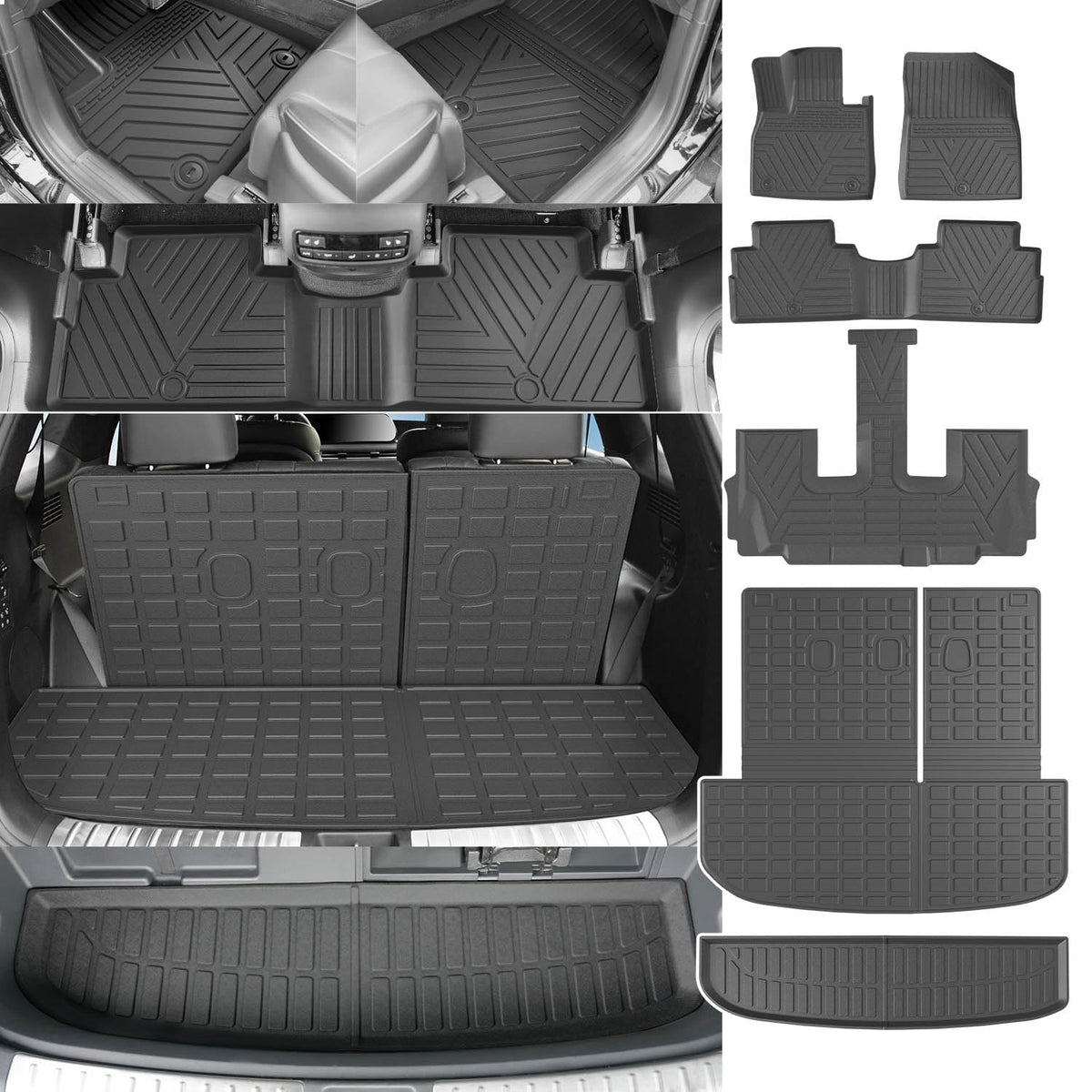 Powoq Floor Mat Compatible With 2020-2025 Hyundai Palisade Cargo Mat Tpe Trunk Mat Cargo Liner Replacement For 2020-2023 2024 20