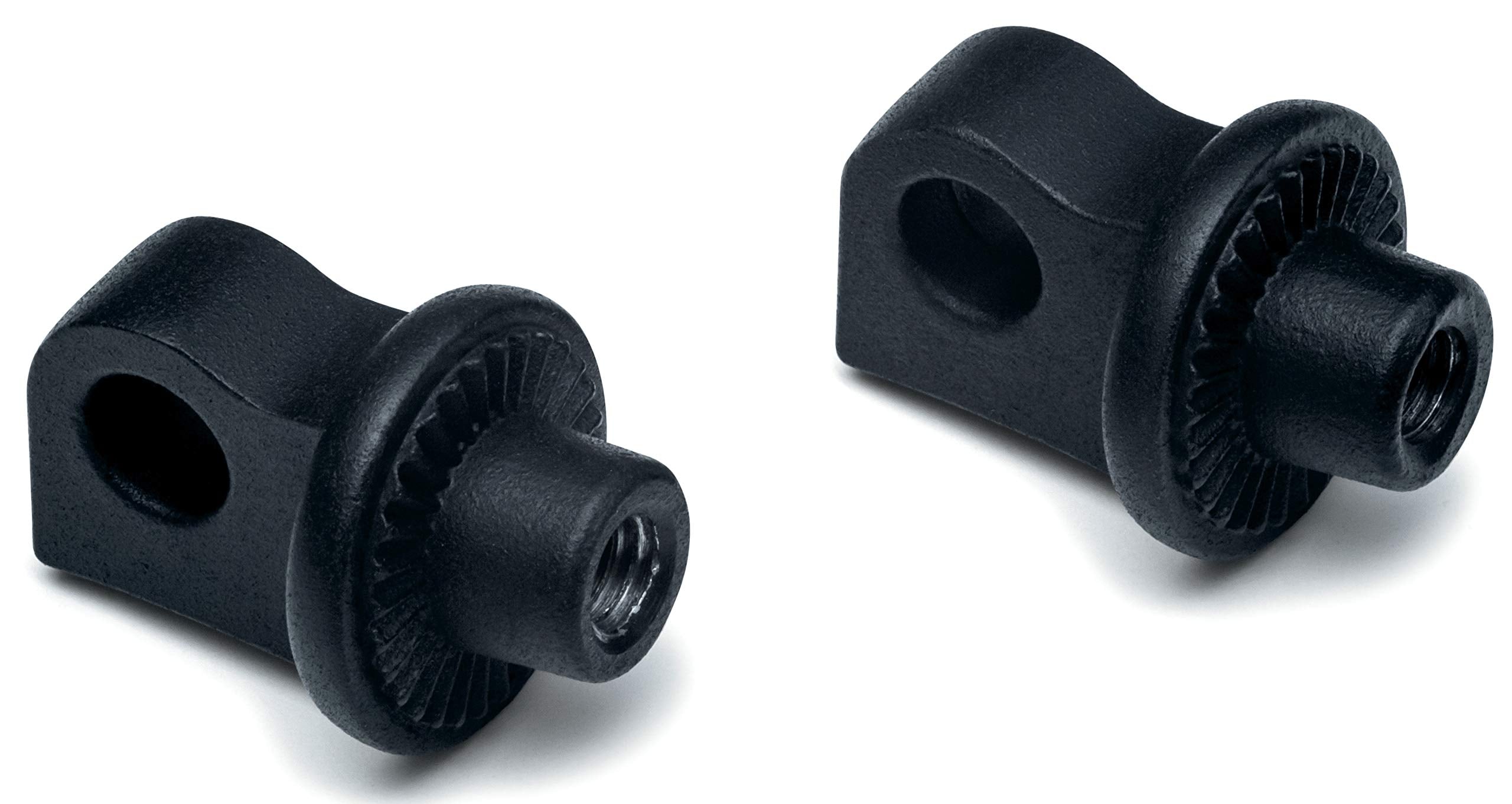 Kuryakyn 6775 Motorcycle Foot Control Component: Adjustable Stop Splined Peg Adapters, Satin Black, 1 Pair