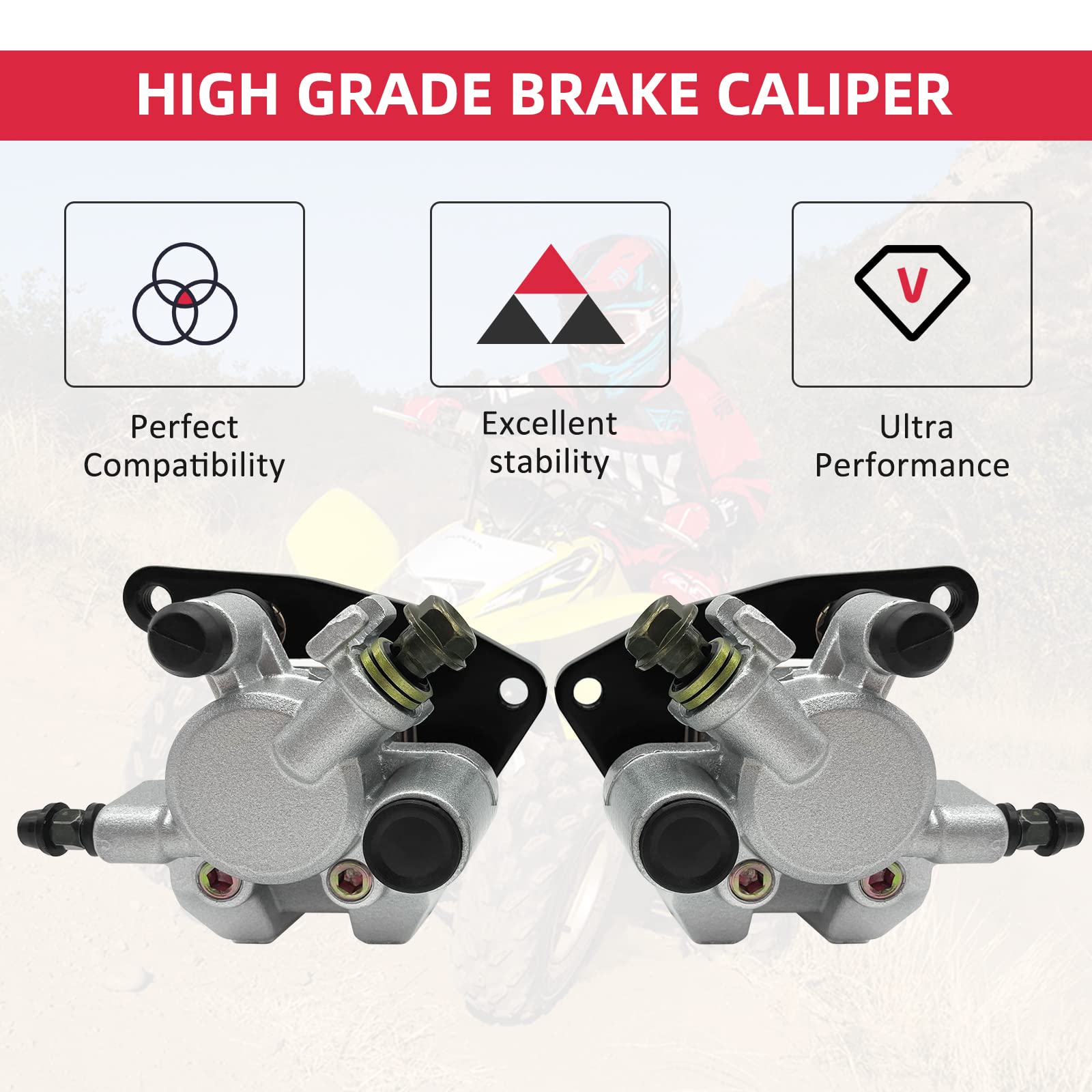 M Mati Front Left Right Brake Calipers For Honda Trx250 Trx250Ex Trx250X Trx300 Trx300Ex Trx300X Trx400 Trx400Ex Trx400X Sportrax Fourtrax 45150-Hn6-006 45250-Hn6-006