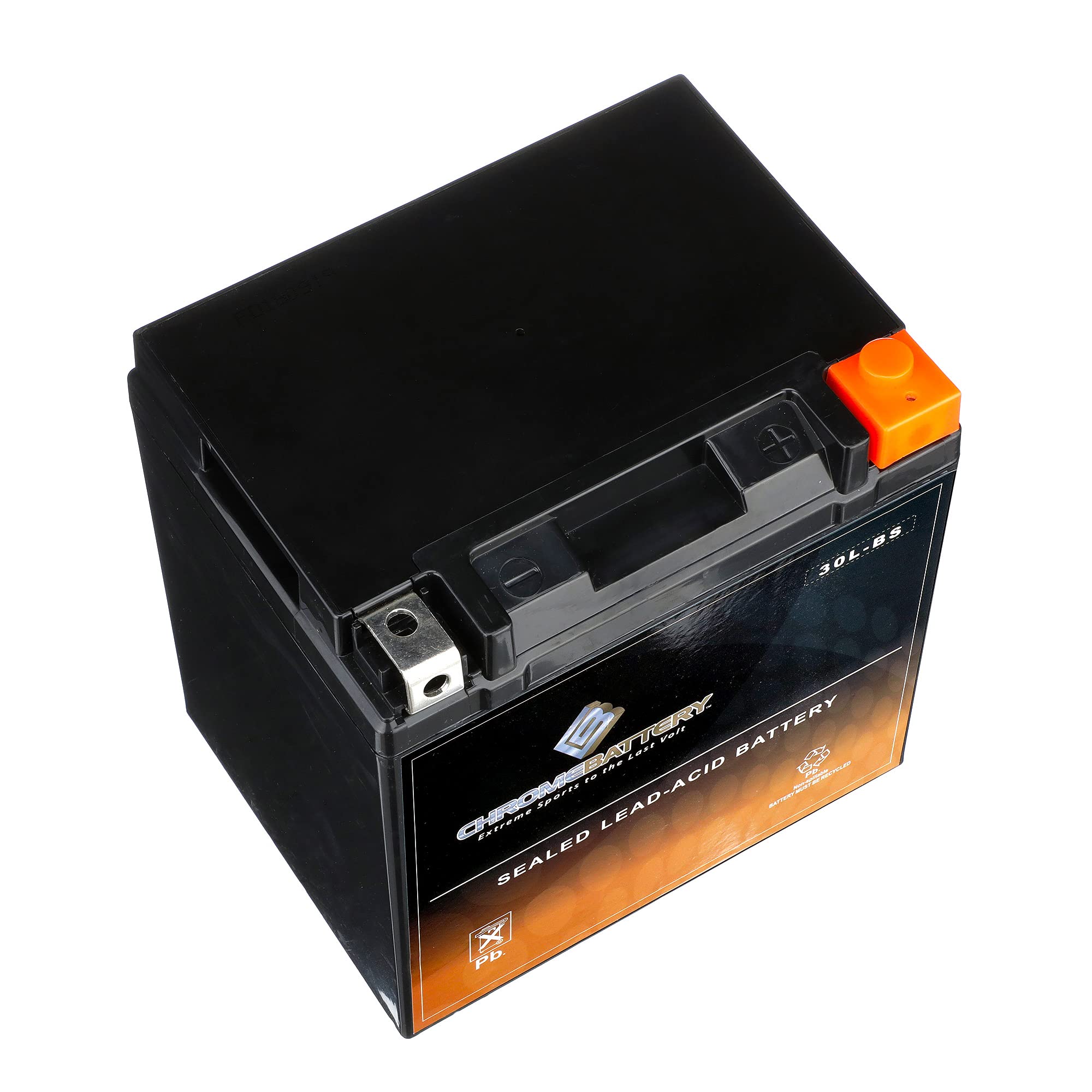 Chrome Battery Ytx30L-Bs Maintenance Free Replacement Battery For Atv, Motorcycle, Snowmobile, And Utv: 12 Volts, 3 Amps, 30Ah,