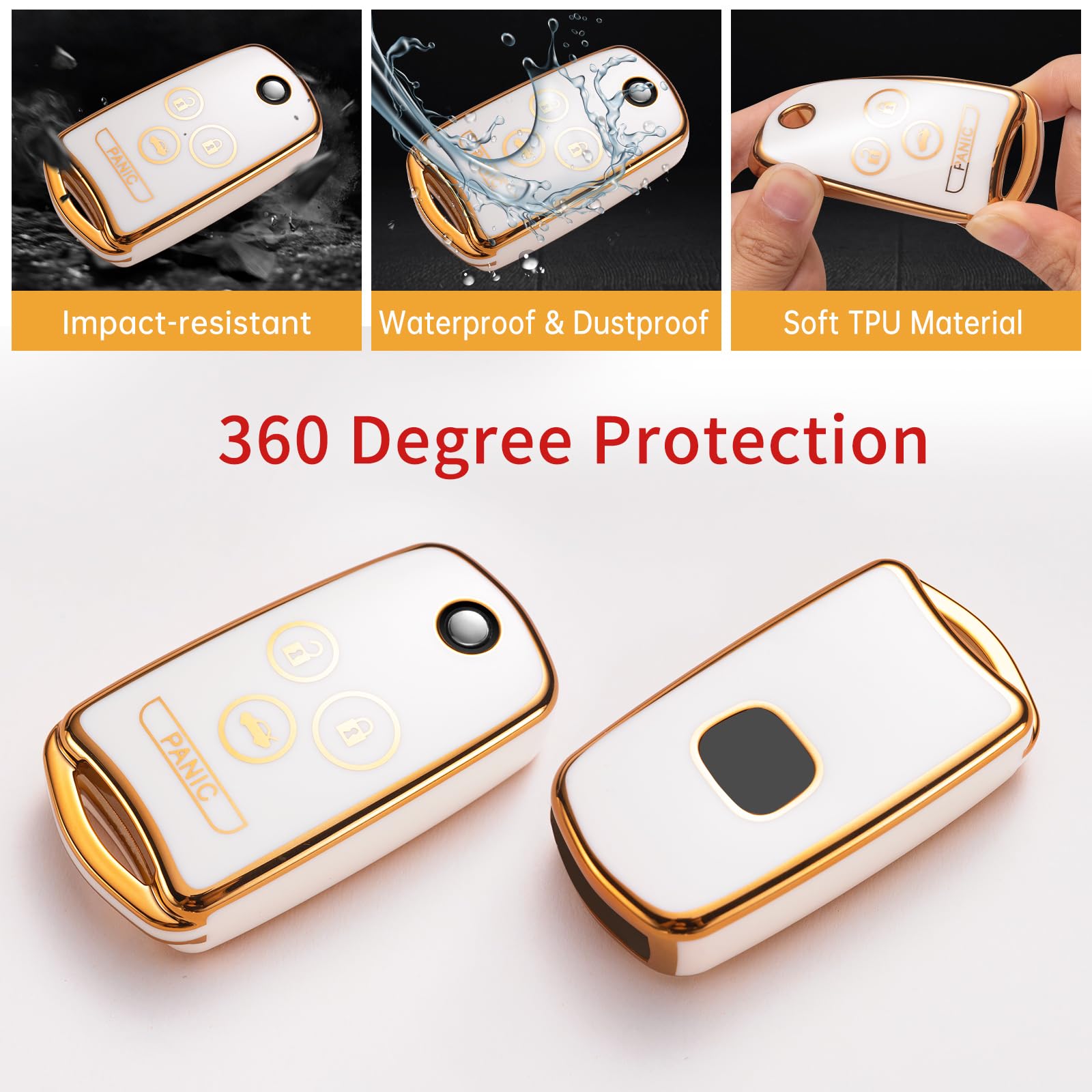 Gematay Acura Key Fob Cover - Compatible With Accord, Mdx, Rdx, Tl, Tsx, Zdx Smart Key Protector