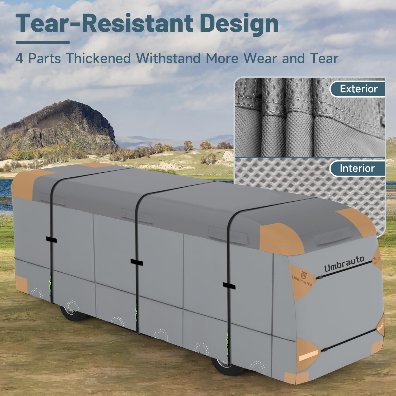 Umbrauto Class A Rv Cover Fits 37-40Ft Motorhome Upgraded Heavy Duty 7 Layers Top Windproof Breathable Class A Motorhome Camper