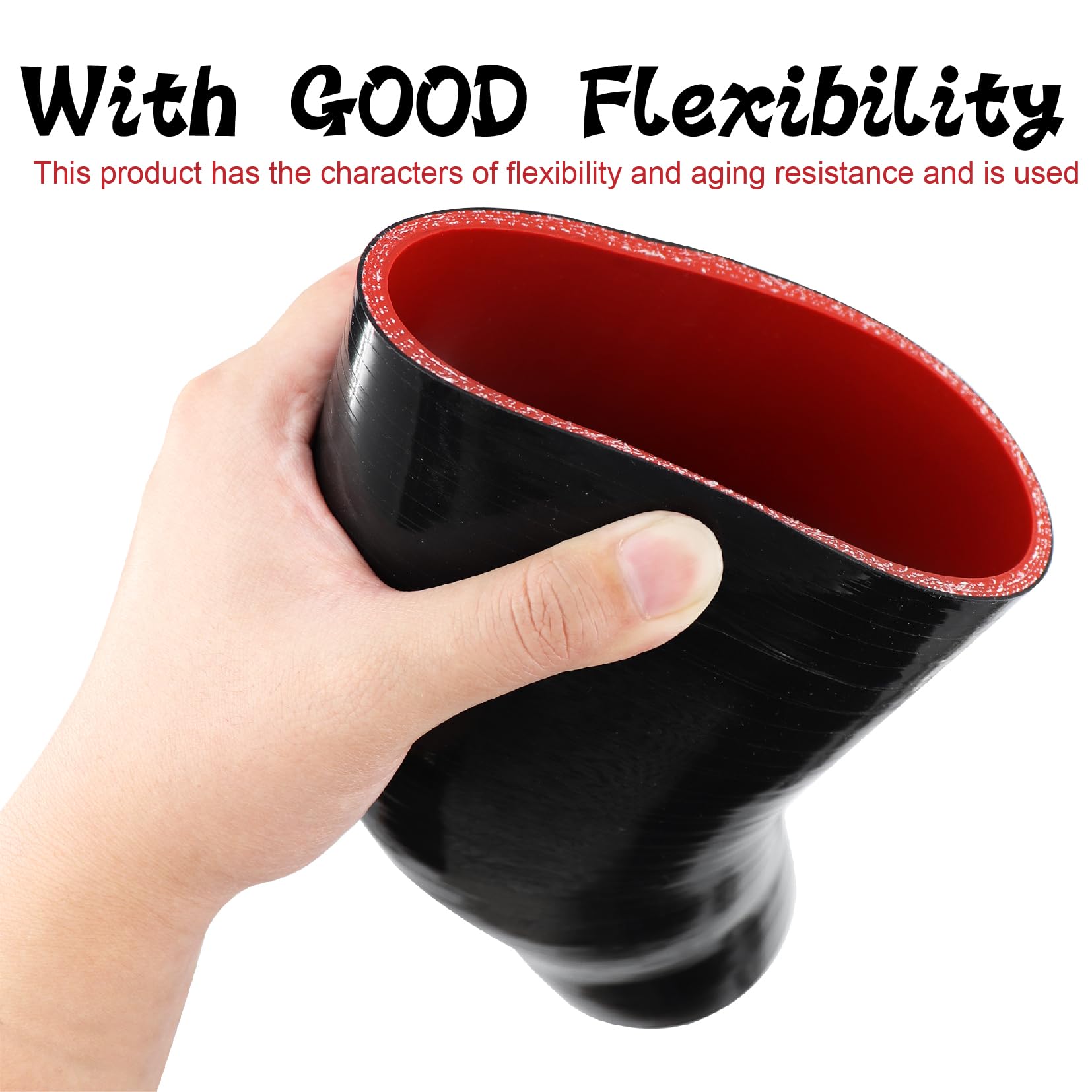 TuoLauthon 45 Degree 2 to 3 Inch(51-76mm) Silicone Reducer Coupler Hose,4-Ply Reinforced,Length 4Inch(102mm) with 2Pcs T-Bolt Cl