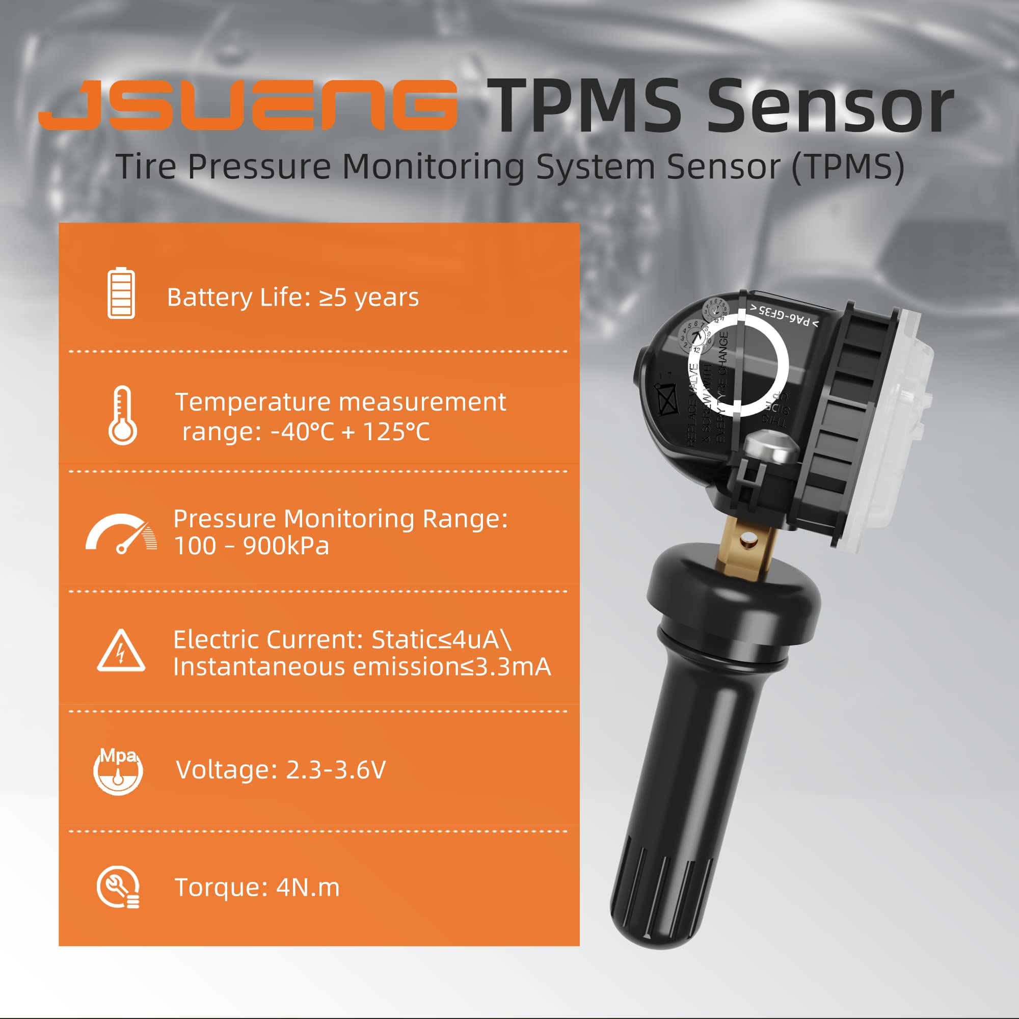 Jsueng TPMS Sensor, 315Mhz Tire Pressure Monitoring System Sensor TPMS Fit for Ford F-150 Explorer Fusion Mustang Lincoln MKX MK