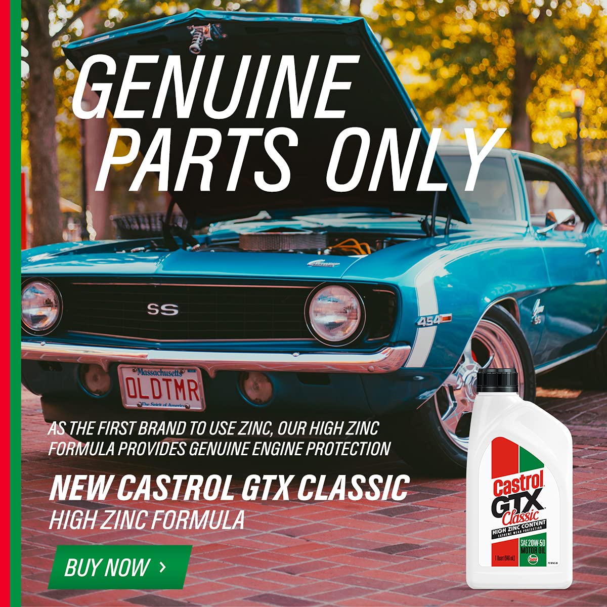 Castrol Gtx Classic 20W-50 Conventional Motor Oil, 5 Quarts