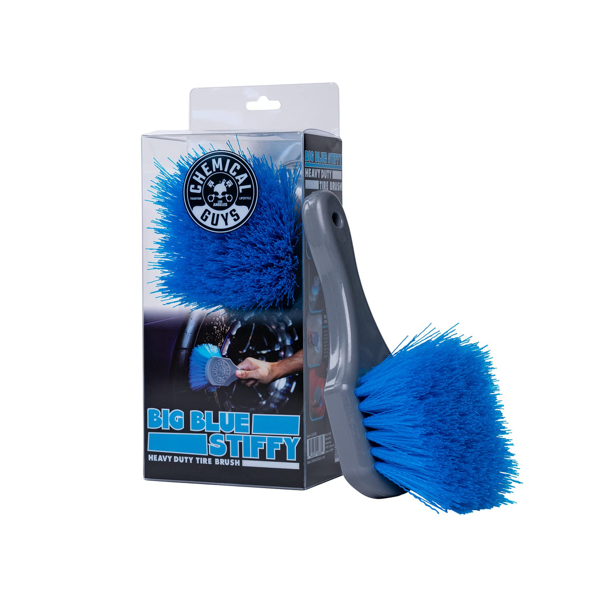 Chemical Guys Accg05 Big Blue Stiffy Heavy Duty Tire & Upholstery Cleaning Brush, (Safe For Cars, Trucks, Suvs, Rvs, Motorcycles