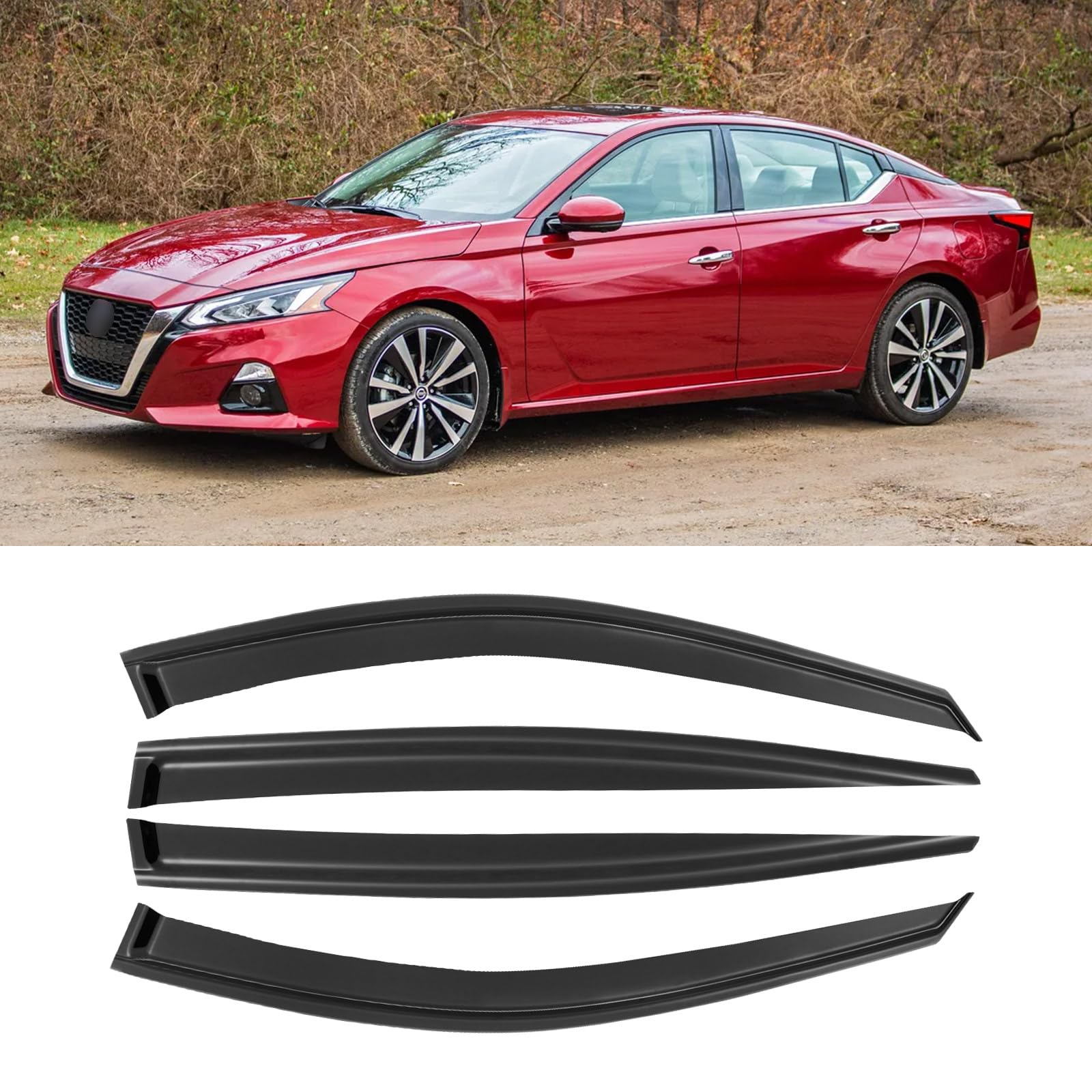 Awvrg Window Rain Guards For 2019-2025 Nissan Altima, Window Visor Guard Vent Wind Shade Deflector Rain Shield Protector Sun Vis