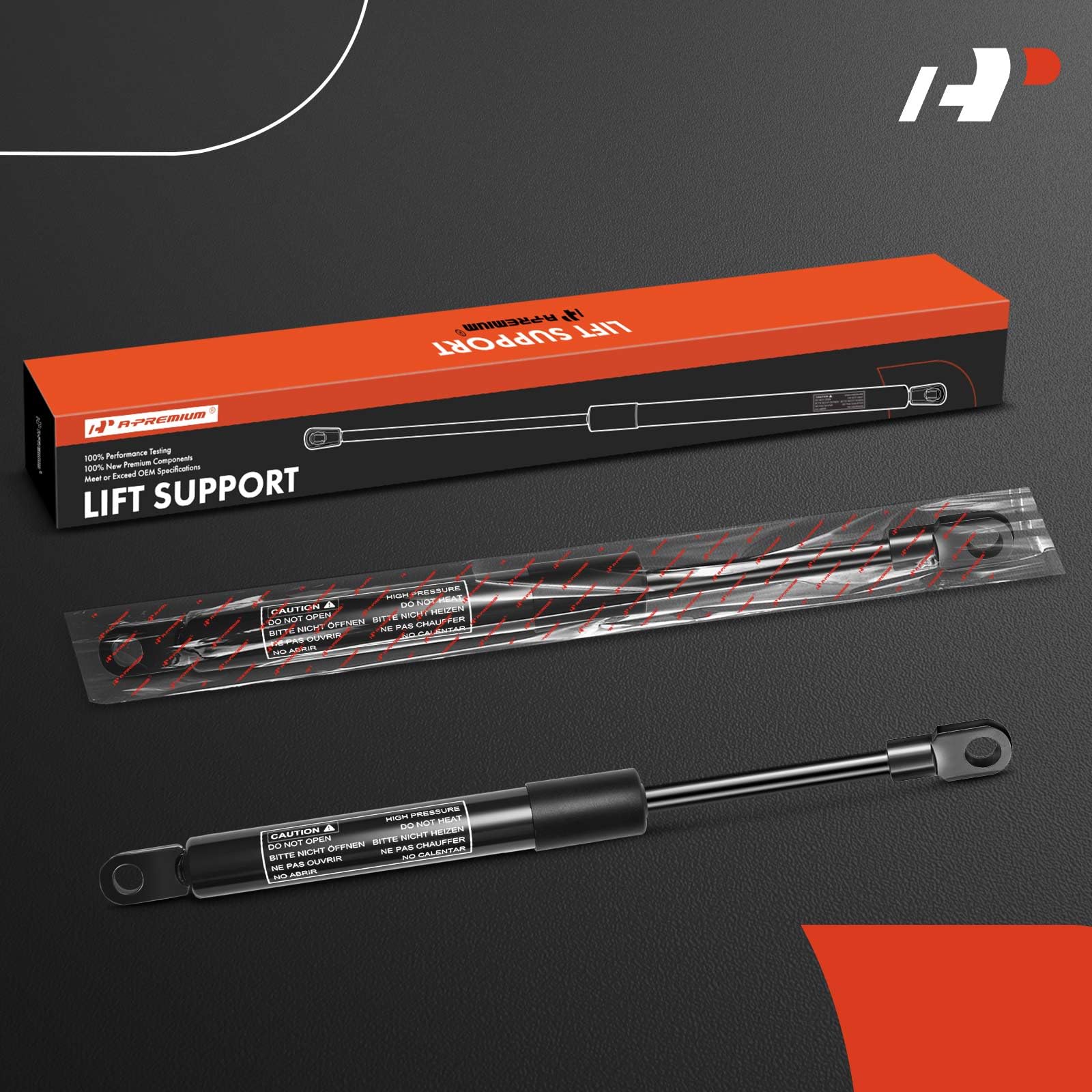 A-Premium Rear Hood Lift Supports Shock Struts Compatible with Select Porsche Model - 911 1965-1989 1991-1998, 912 1976, 930 1978-1979, with Spoiler - Replace# 91151233102, 91151233100 (2-PC Set)