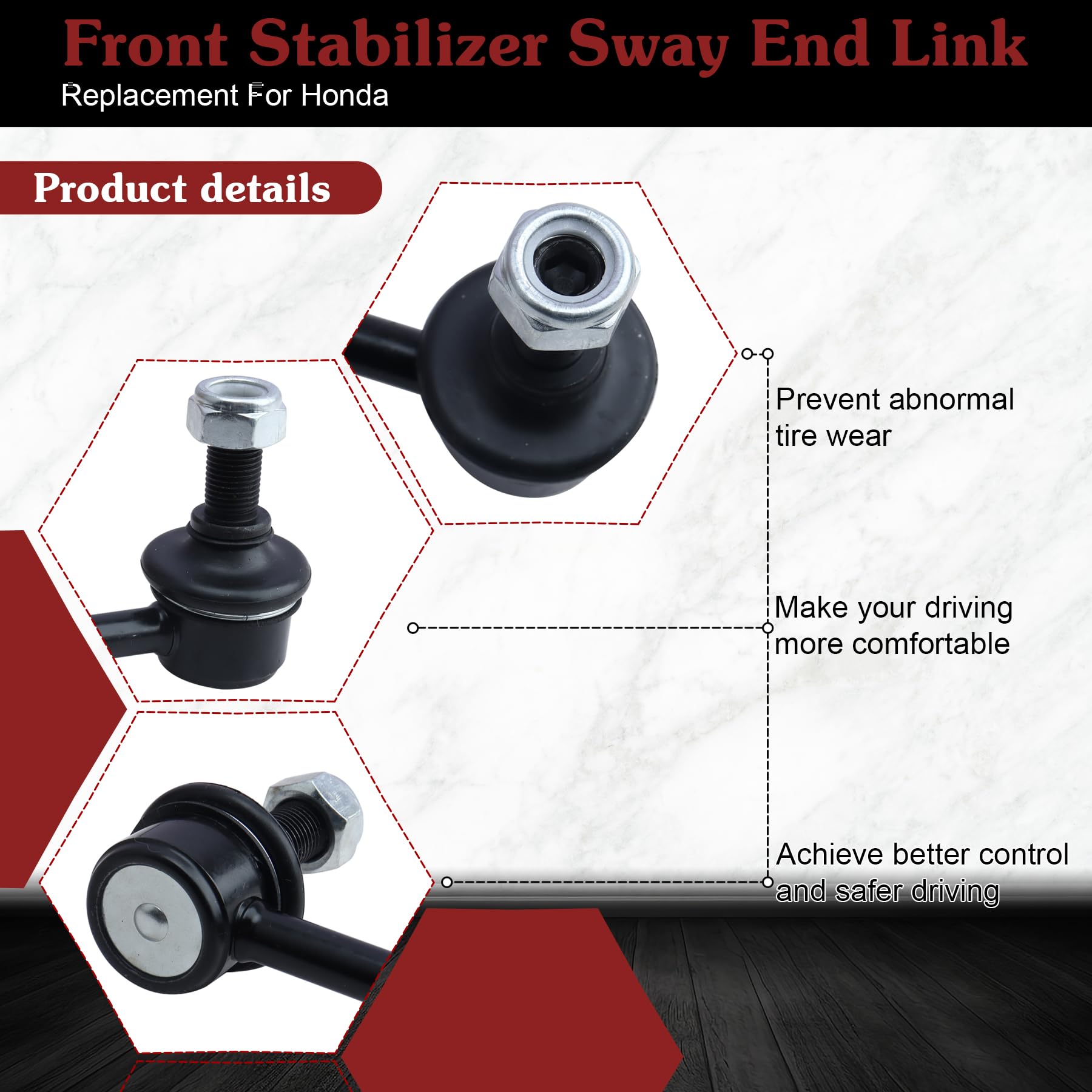 Stiueoav K750304 Sway Bar Link - Front Stabilizer End Link Compatible With 2005 2006 2007 2008 2009 2010 2011 2012 2013 2014 201