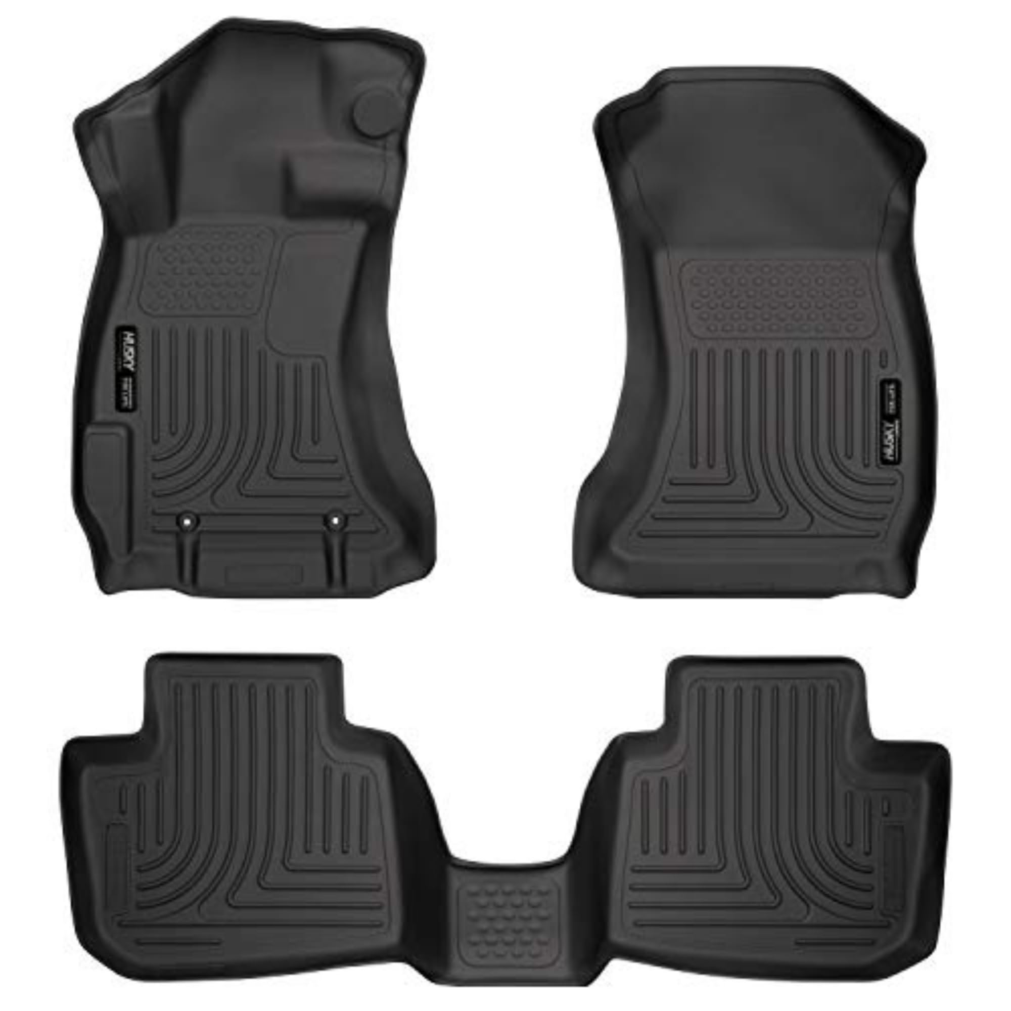 Husky Liners Weatherbeater Floor Mats | Fits 2016-2017 Subaru Crosstrek; 2012-2016 Subaru Impreza | Front & 2Nd Row, 3-Pc Black