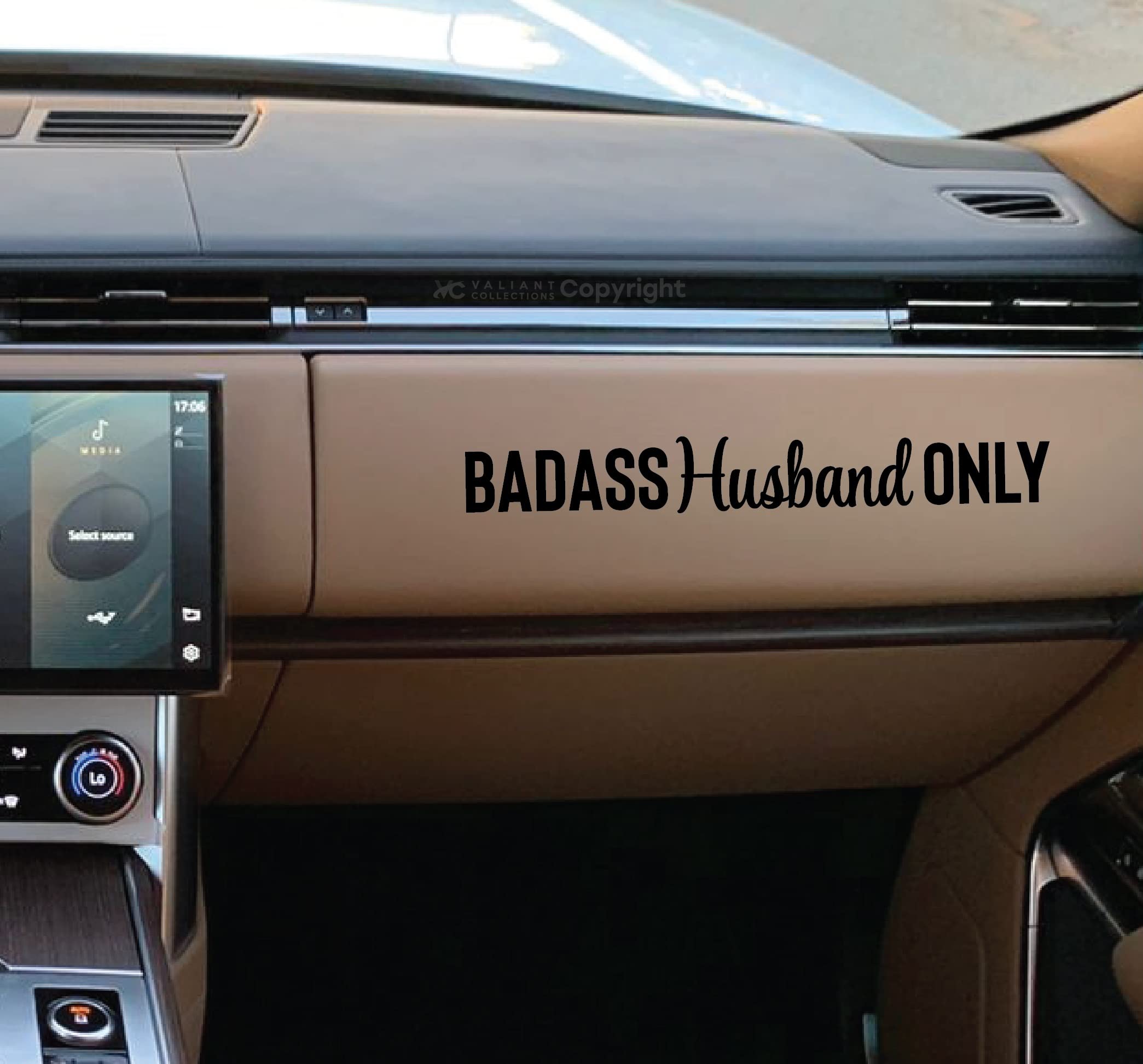 VALIANT COLLECTIONS - Badass Husband Only Sticker - Vinyl Sticker for Car, Truck, and Van - Indoor and Outdoor Use for Laptop - 