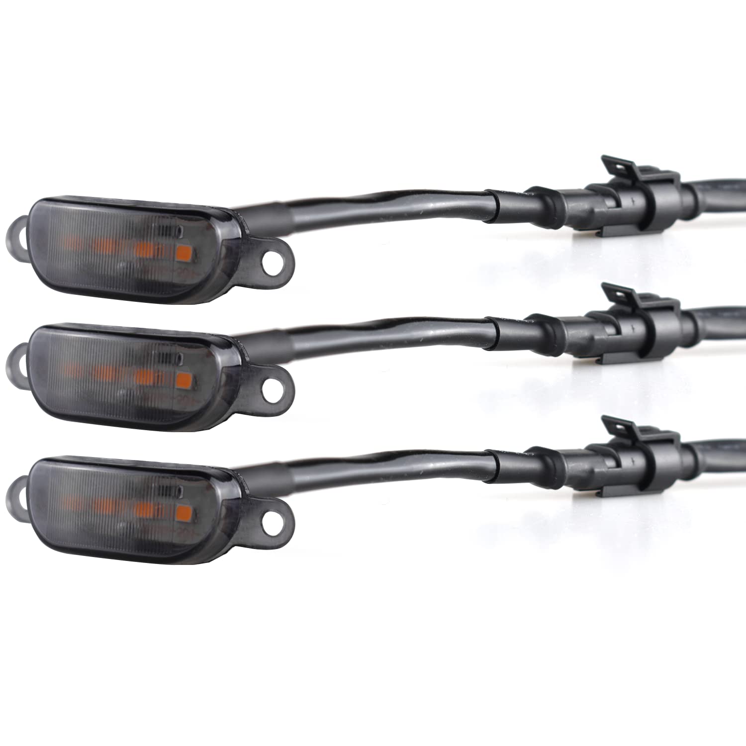 Boigoo Front Grille Lights Compatible For Dodge Ram 1500 2013-2018 & Ford F-150 Raptor 2004-2019, Cars Grid Grilles (Green - Smoked Lens)