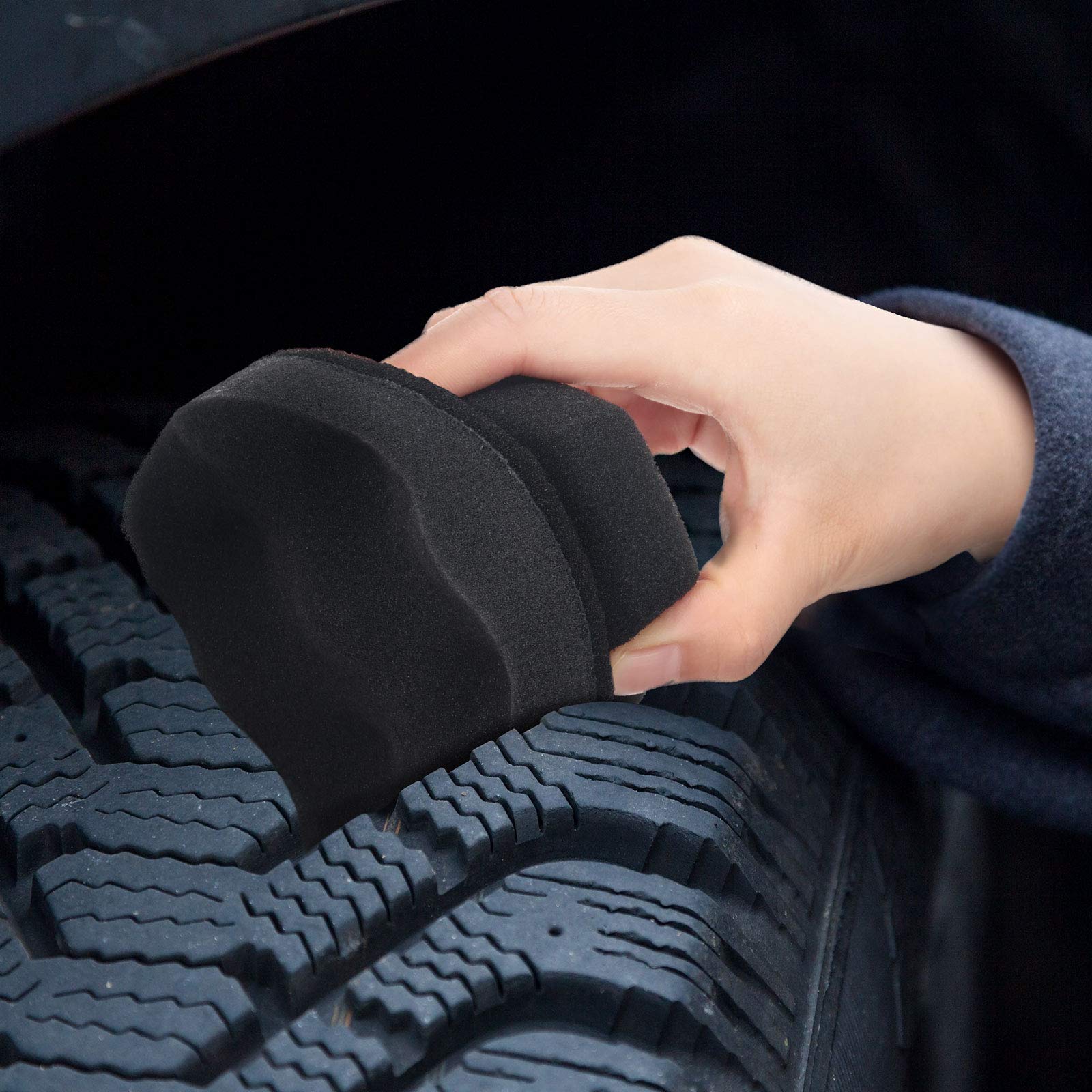 3 Pieces Tire Shine Applicator Tire Dressing Applicator Pads Tire Sponge Applicator Foam Tire Gel Wet Applicator Car Detailing R