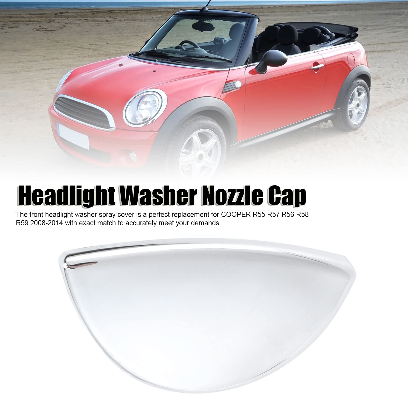Aramox Headlight Washer Nozzle, Headlight Washer Nozzle Cap, Headlight Washer Spray Cover Headlight Headlight For Cooper R55 R57