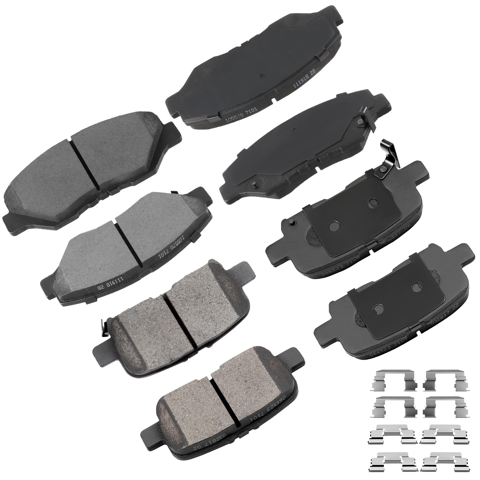 Cciyu D943 D865 8Pcs Front & Rear Ceramic Brake Pads Kits For Honda Pilot 2003-2008