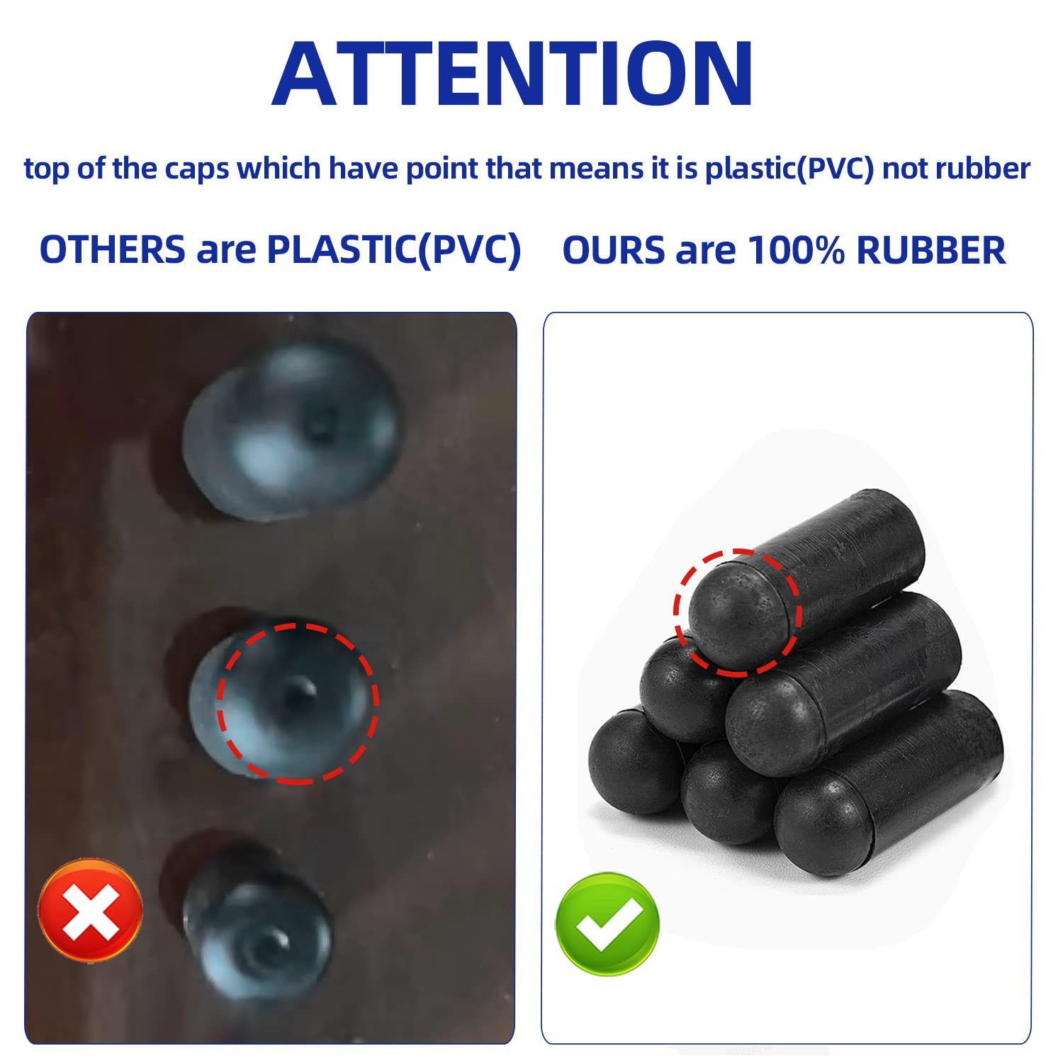 Rubber Vacuum Caps Plug Kit, 102 PCS Assorted Vacuum Plugs Hose End Caps Assortment Kit for Carburetor, Manifold, Automotive 3/1