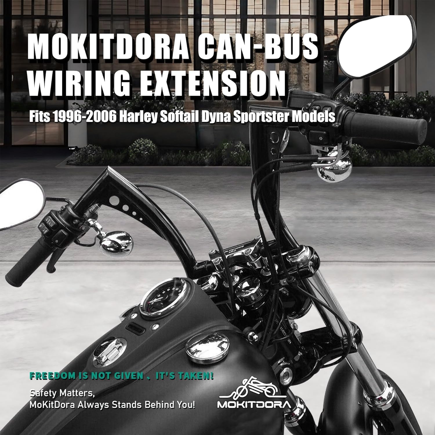 MoKitDora 14''-18'' CAN-Bus Handlebar Wiring Extension Harness Kit for 1996-2006 Harley Softail Dyna Sportster XL