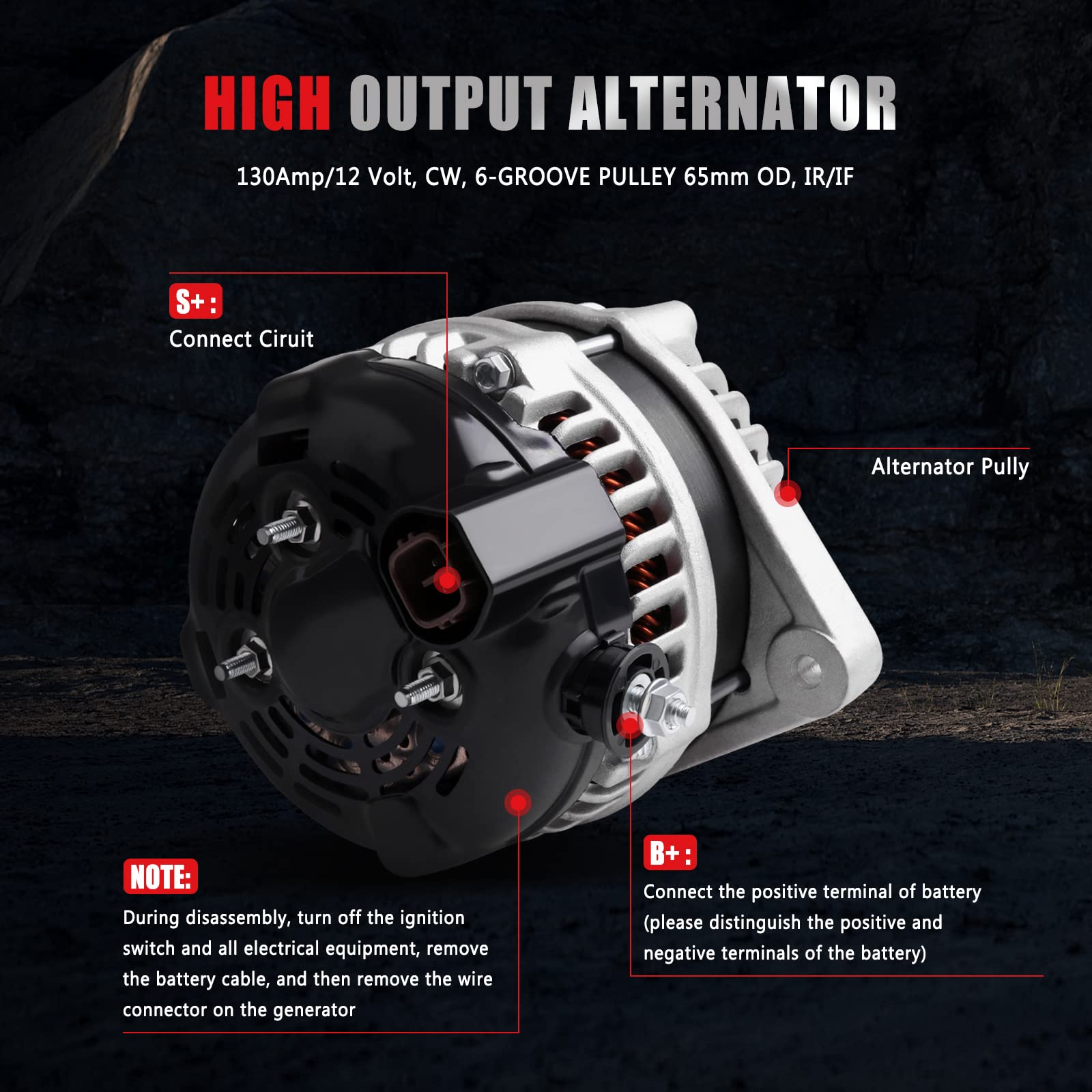 Gdsmotu And0339 11150 11151 31100-Rdj-A01 Alternator Compatible With For Acura Mdx Rl Tl For Honda Odyssey Pilot Ridgeline 3.2 3