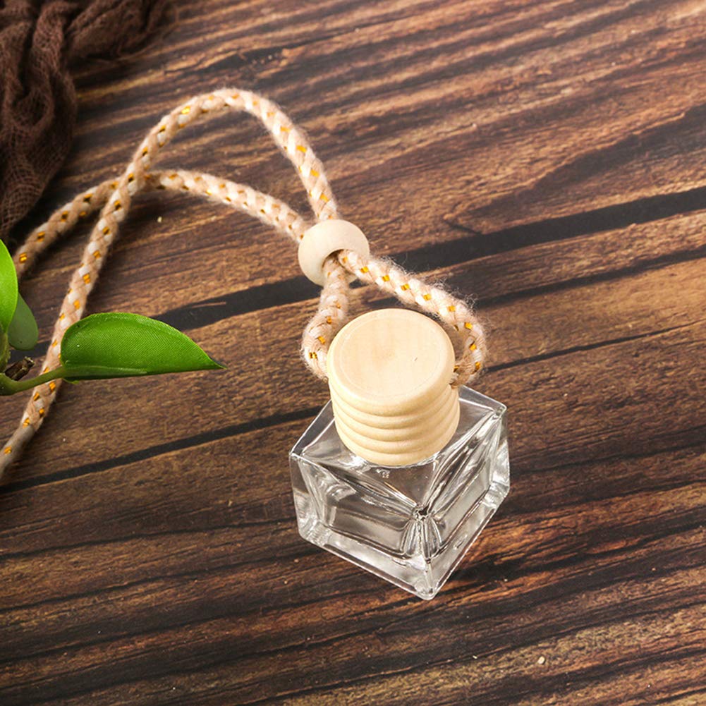 10 Packs Car Aromatherapy Diffuser Hanging Empty Glass Perfume Bottle Essential Oils Diffuser Bottles Automotive Interior Orname