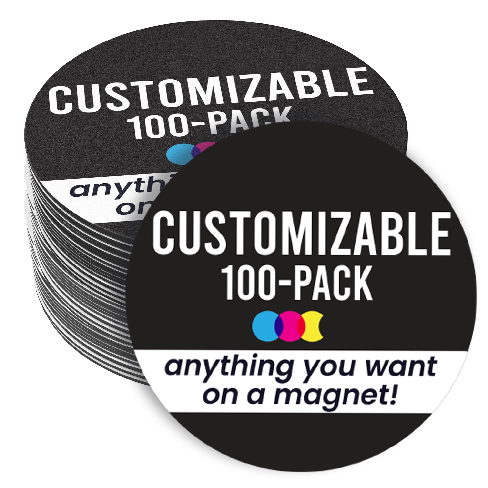 Magnet Me Up Customizable 30 Mil Round Magnet- 5   , 100 Pk Weatherproof Car Magnet For Businesses, Sports Teams, Fundraiser, Pe