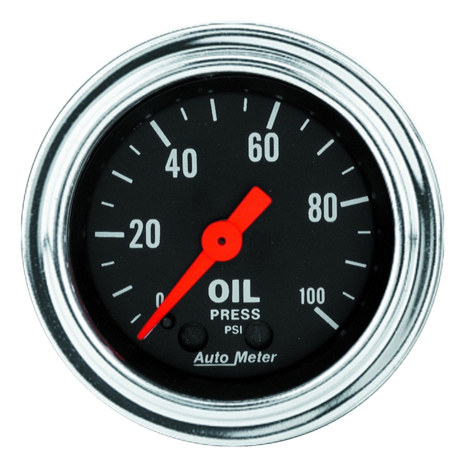 AUTO METER 2421 Traditional Chrome Mechanical Oil Pressure Gauge, 2-1/16&quot; (52.4mm)