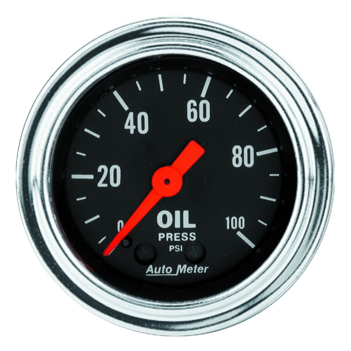 Auto Meter 2421 Traditional Chrome Mechanical Oil Pressure Gauge, 2-1/16'' (52.4Mm)