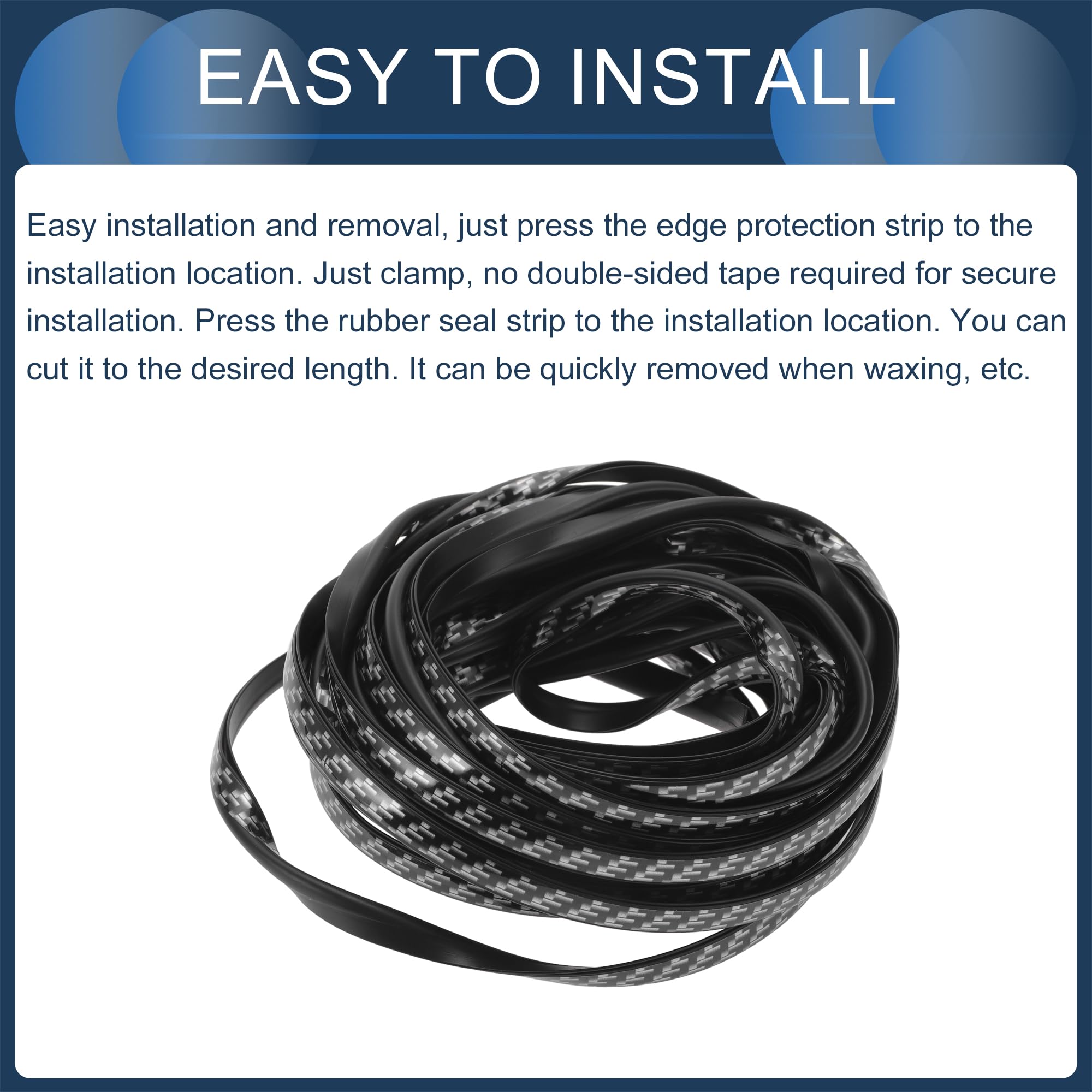 INFINAUTO Universal Car Door Edge Guards, Exterior 26.25ft U-Shaped Door Scratch Protection Guard PVC Chrome Black Carbon Fiber