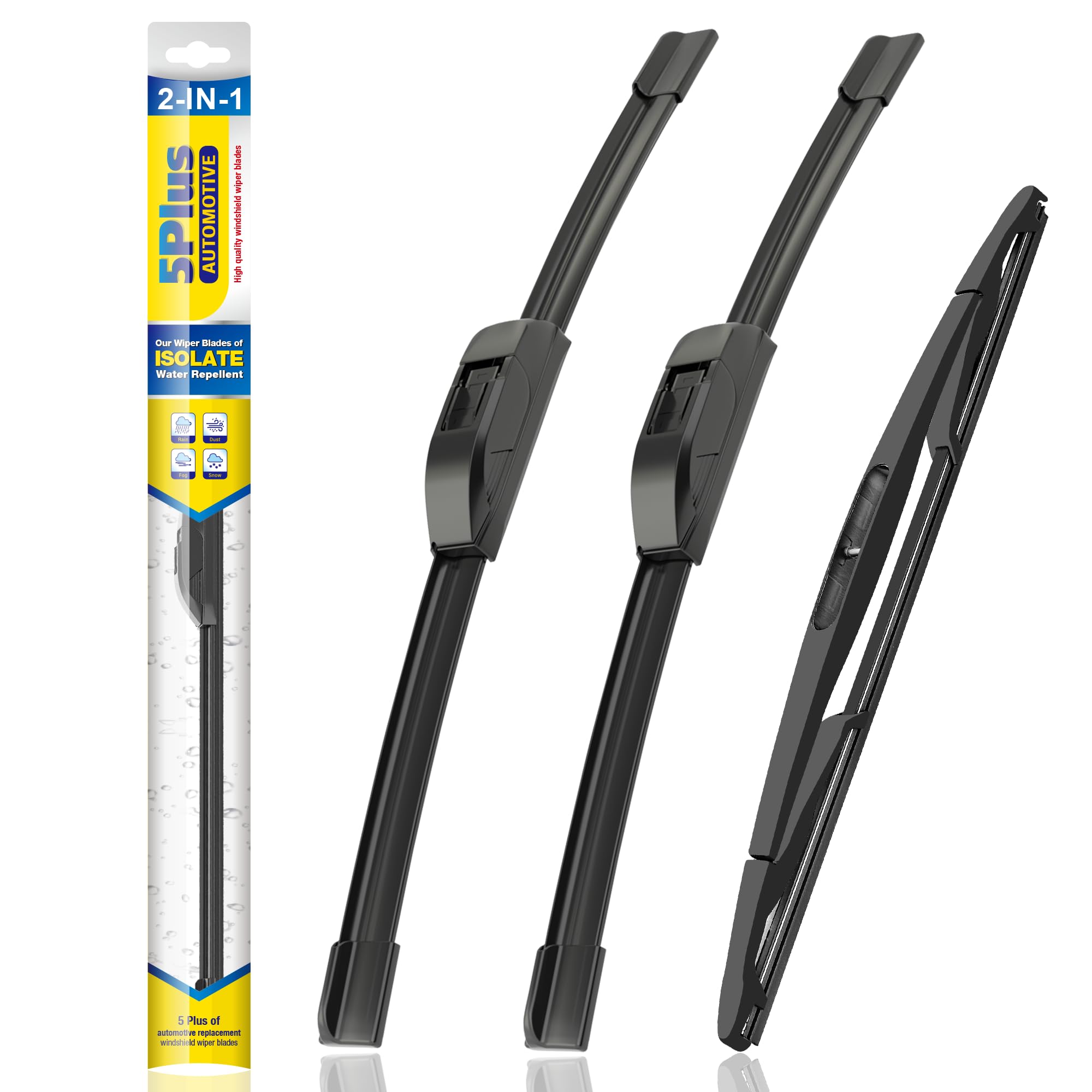 5 Plus Windshield Wiper Blades Replacement For 2017-2007 Jeep Wrangler Windshield Wipers (Pack Of 3), Automotive Replacement Win