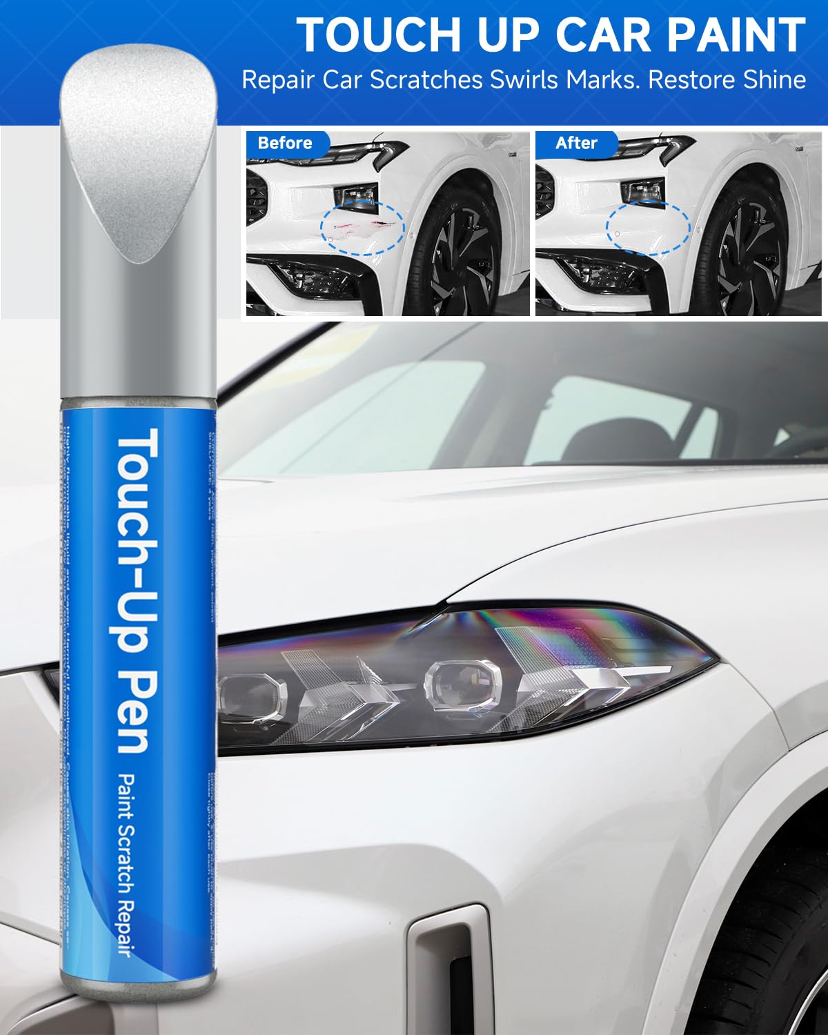 E7 Velocity Blue Metallic Touch Up Paint Compatible with Ford Exact Match Touch Up Paint Car Scratch Repair
