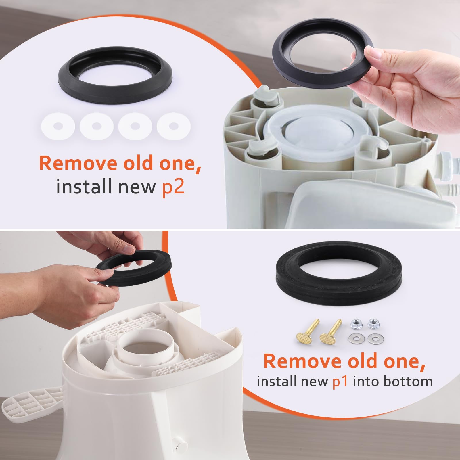 Boeemi Rv Toilet Seal Kit Replacement For Thetfords Toilet Parts- Ball Seal 34120 & Mounting Hardware Kit, Compatible With Aqua