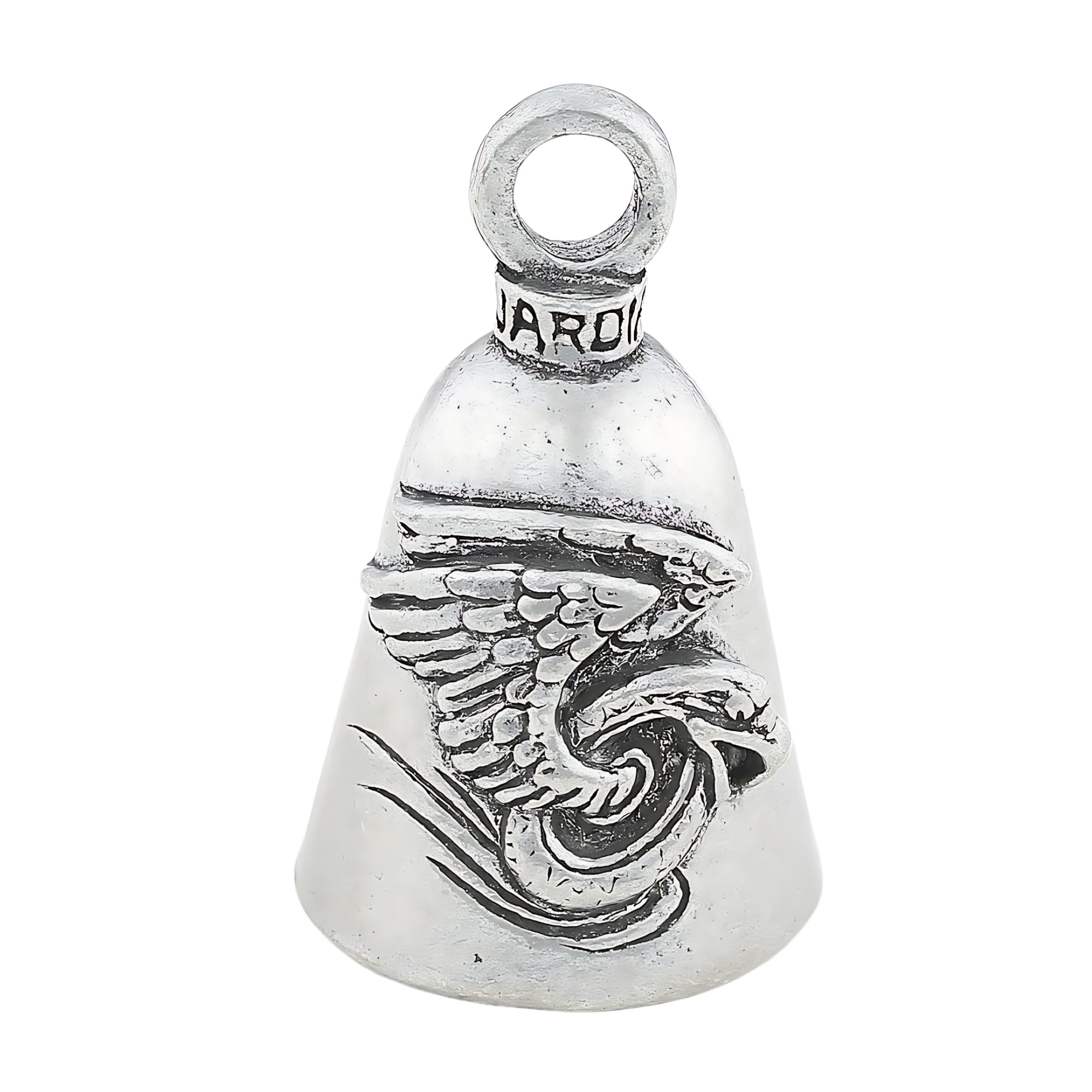 Guardian Bell Wings Wheels Good Luck Bell w/Keyring & Black Velvet Gift Bag | Motorcycle Bell | Lead-Free Pewter | Good Luck Gif