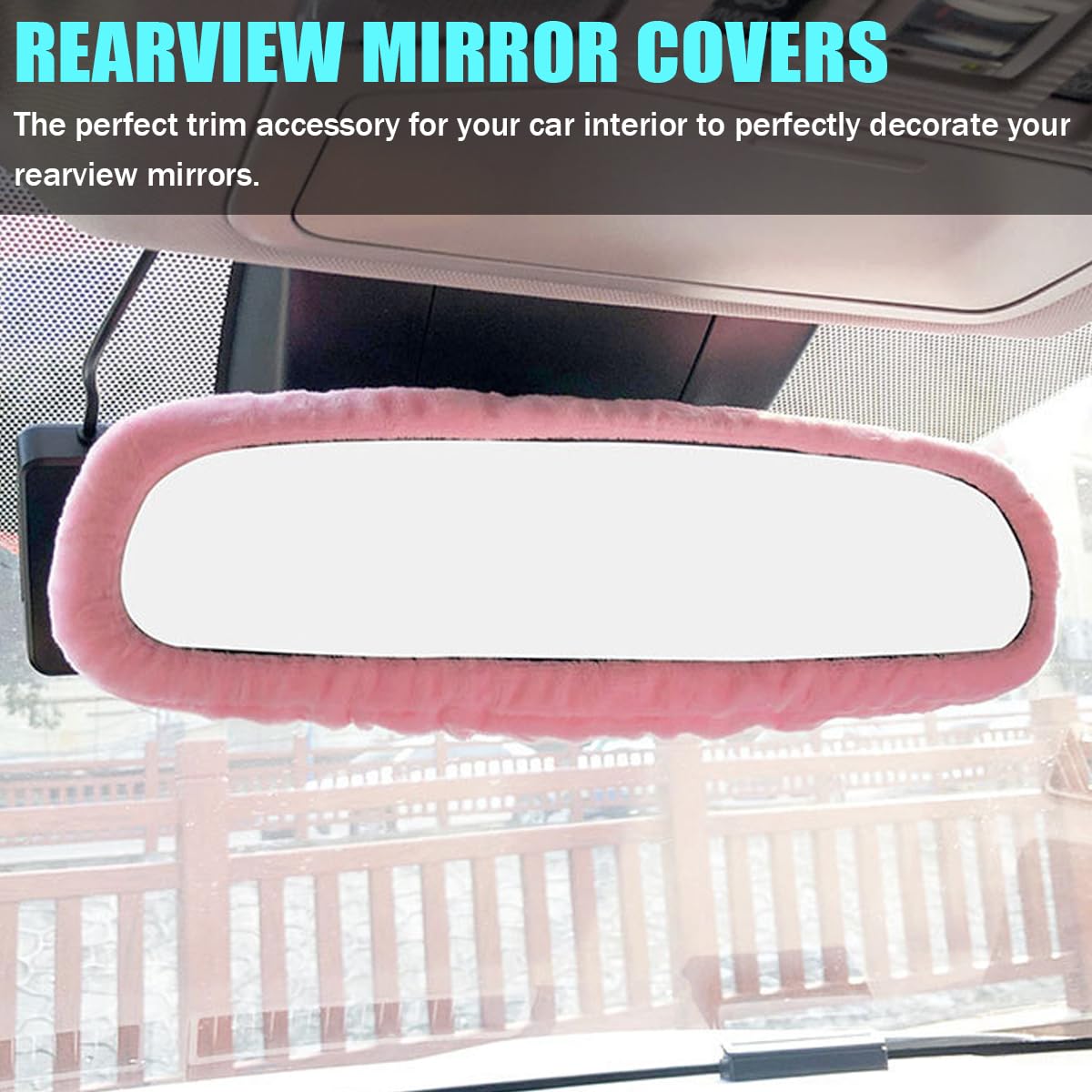 Bittwee Car Rearview Mirror Cover, Automotive Interior Elastic Comfortable Rear View Mirror Protector Decorative Accessories for