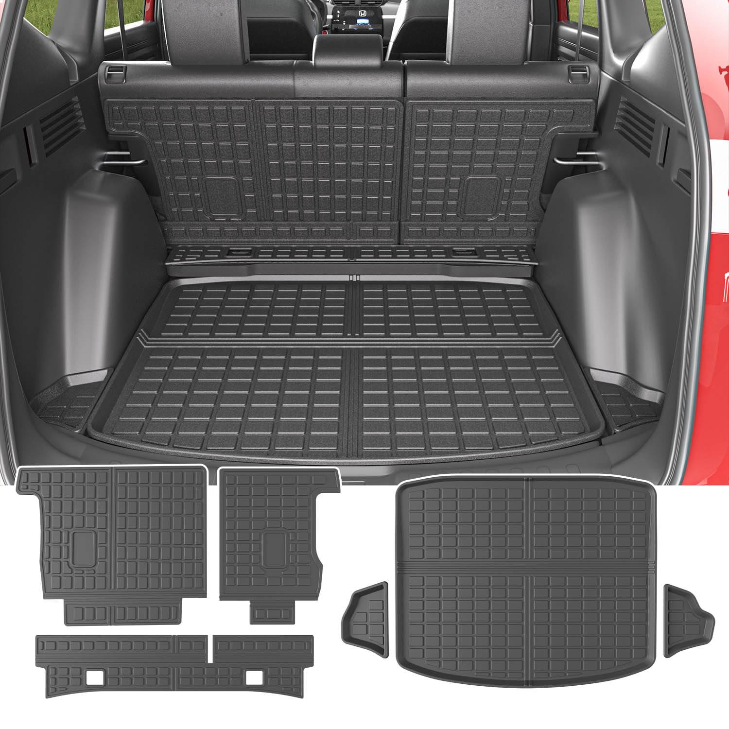 Powoq Fuel Cargo Mat Compatible With 2017-2022 Honda Crv Trunk Mat Cargo Liner Tpe Backrest Trunk Liner Replacement For 2017 201