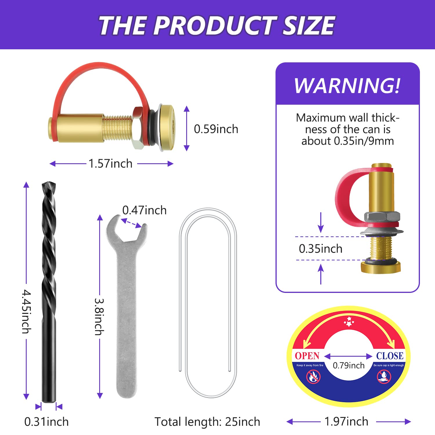 Okimyi Fuel Gas Can Vent Caps, 3 Pack Upgrade Fuel Gas Can Vent Kit, Fuel Gas Tank Vent Caps for Gas Can Fuel Tank Water Jug to