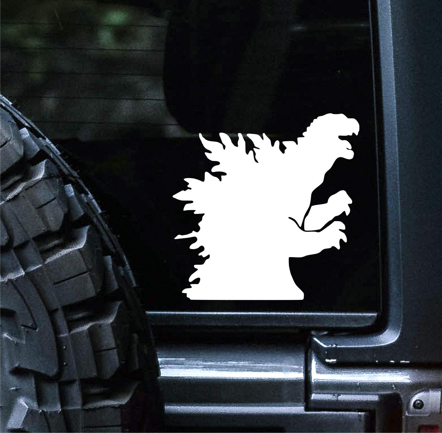 Sunset Graphics & Decals Godzilla Decal Sticker Car Vinyl Monster | Cars Trucks Vans Walls Laptop Computer | White | 5 Inches | 